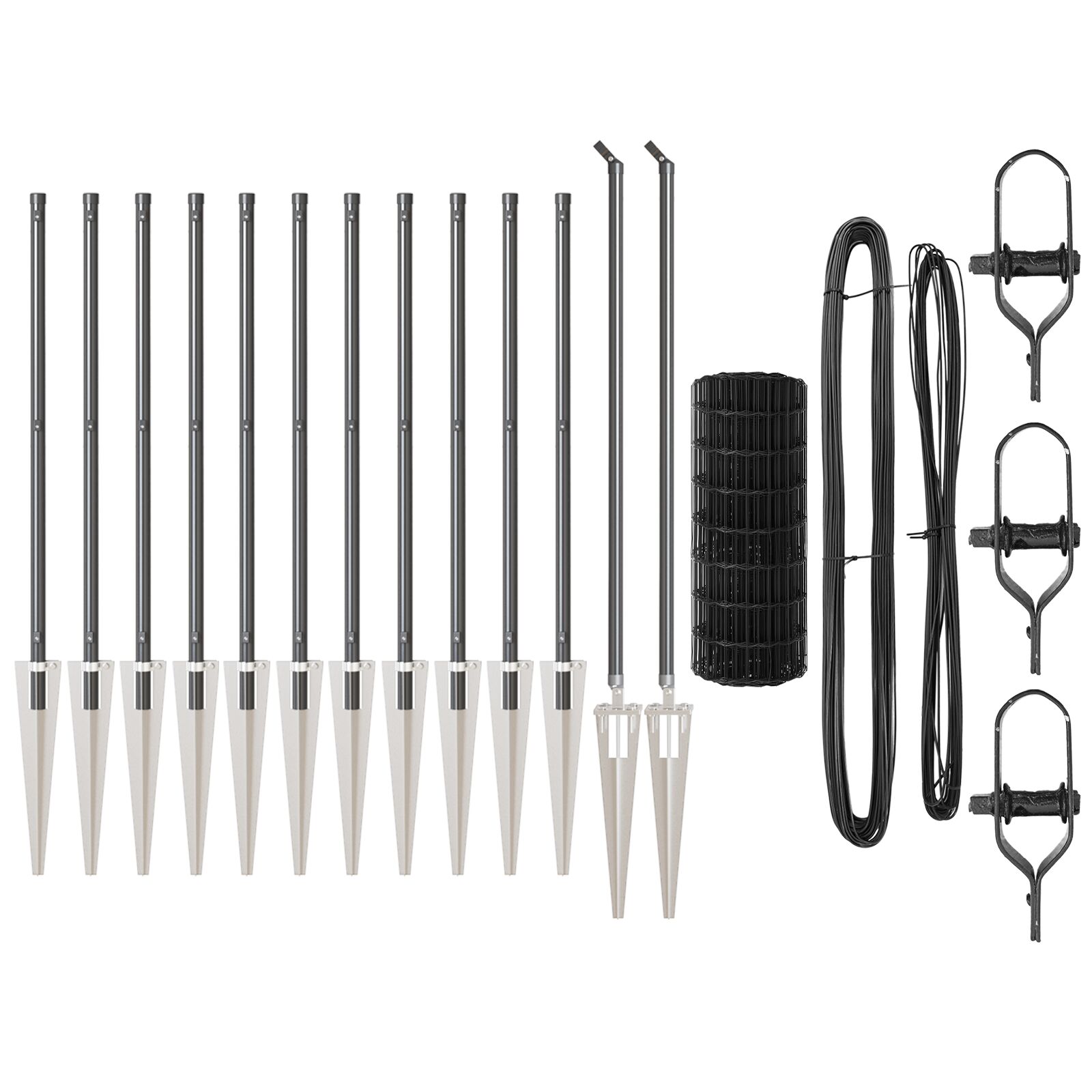 vidaXL Euro ograda sivo Set od 2 Siva Metal 25 x 1 m Izdržljiva