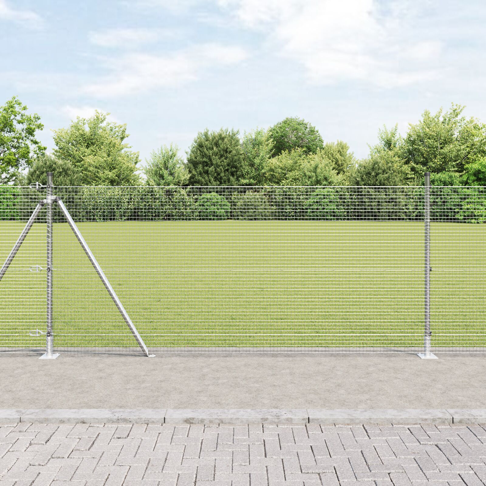 vidaXL Set Stupova Ograde Set od 2 Pocinčani čelik 25 x 1 m Izdržljivo