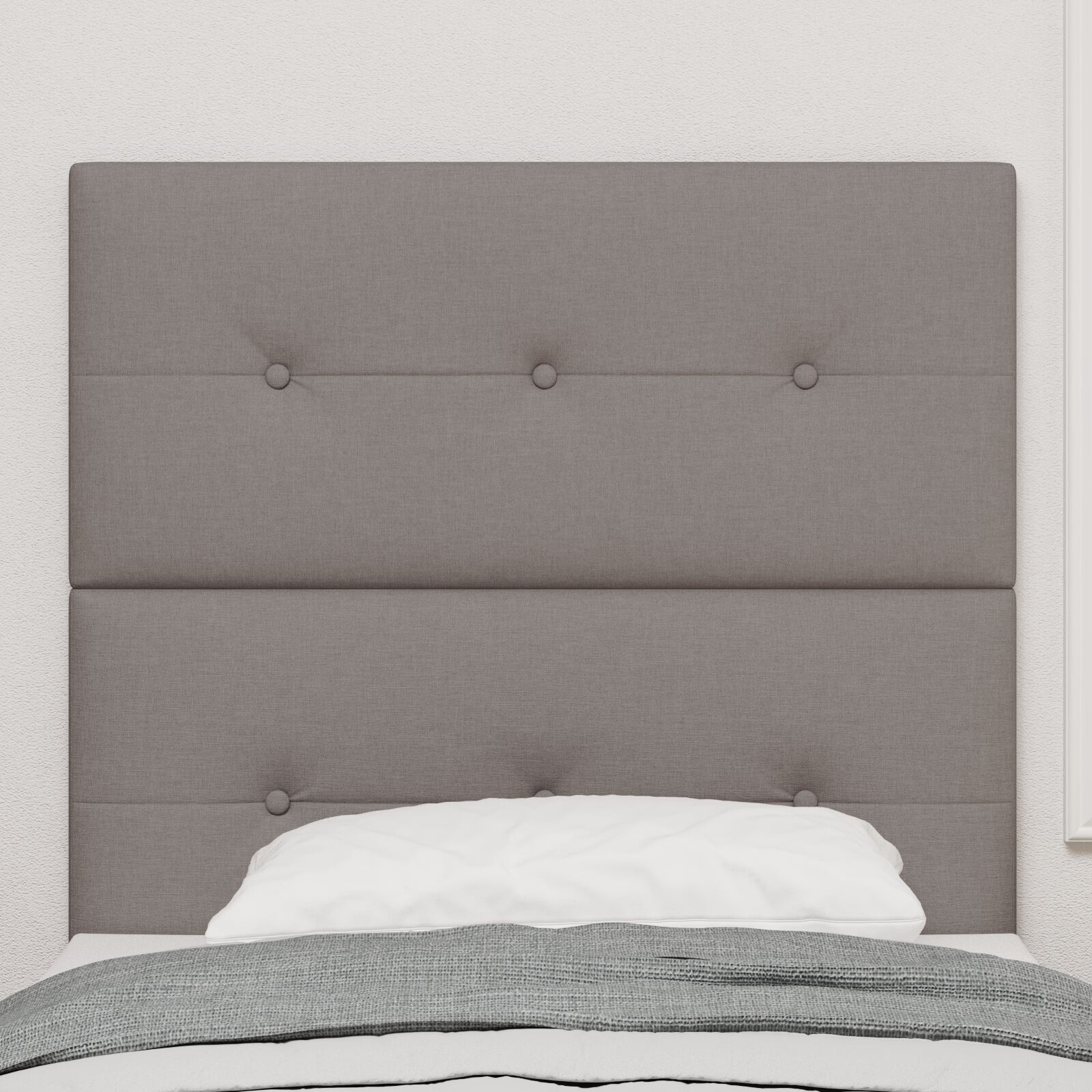 Headboard Button Tufted Taupe 90 cm Fabric vidaXL - Picture 26 of 93