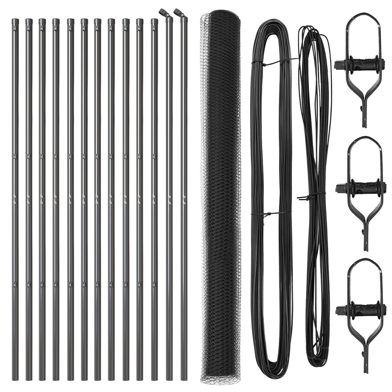 vidaXL Set ograde Set od 2 Siva Čelik 25 x 1.5 m Izdržljivo
