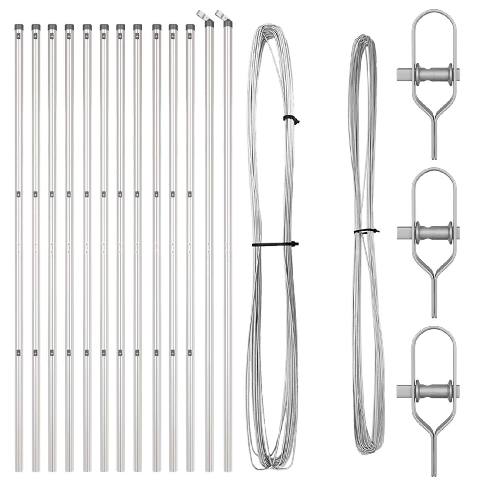vidaXL Zaunpfosten 13 Stück Ø32 mm 150 cm verzinkter Stahl