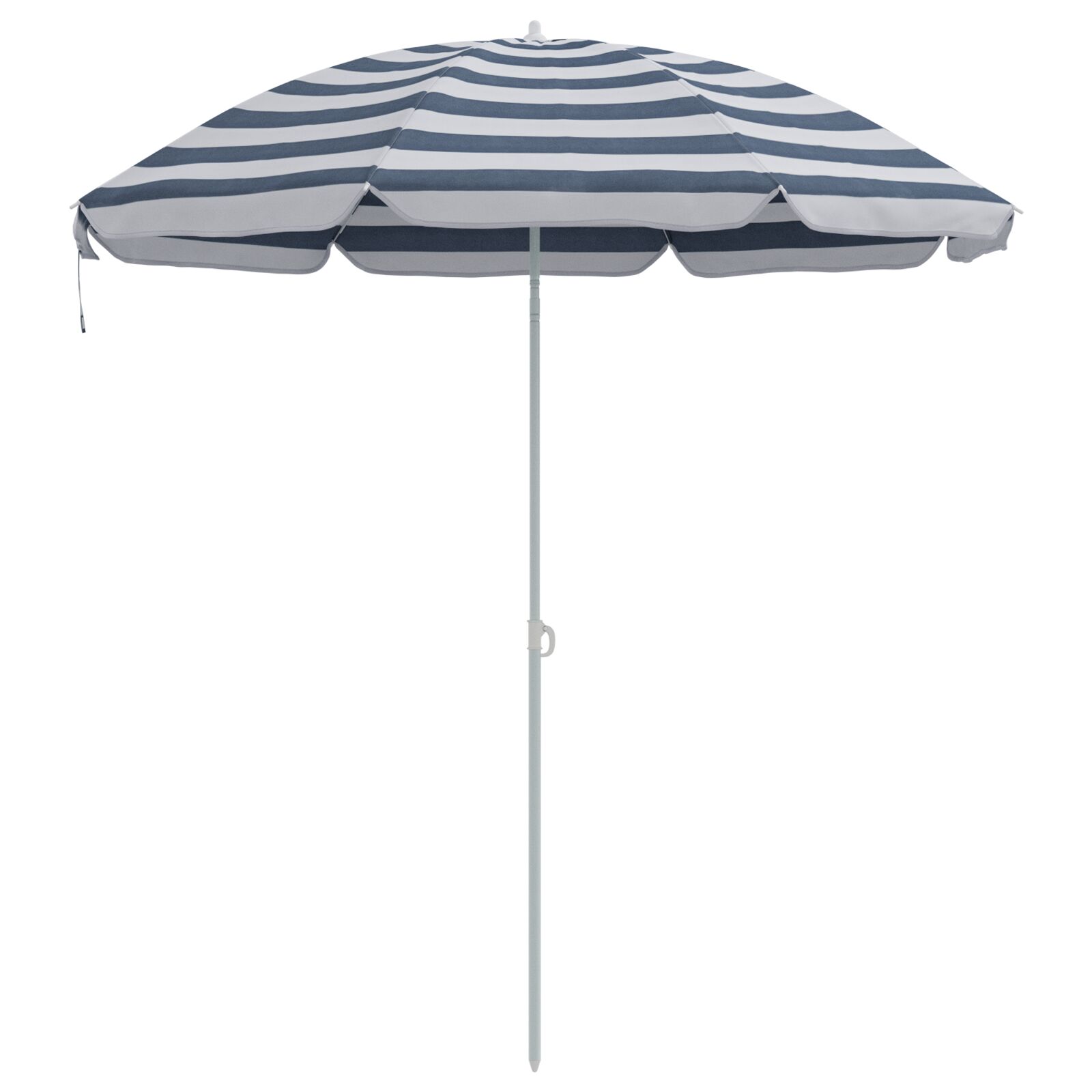 vidaXL Umbrelă de plajă cu tijă din aluminiu Albastru & Alb 240 cm