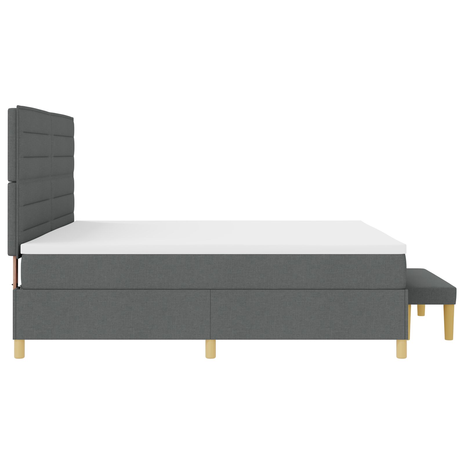 Boxspring Ágy Matrac & Padló Szürke 200x200 cm Szövet 