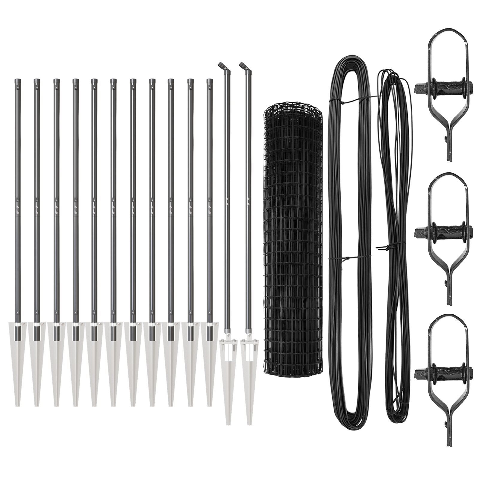 vidaXL Euro ograda Set od 2 Siva Čelik obložen prahom 25 x 1.2 m