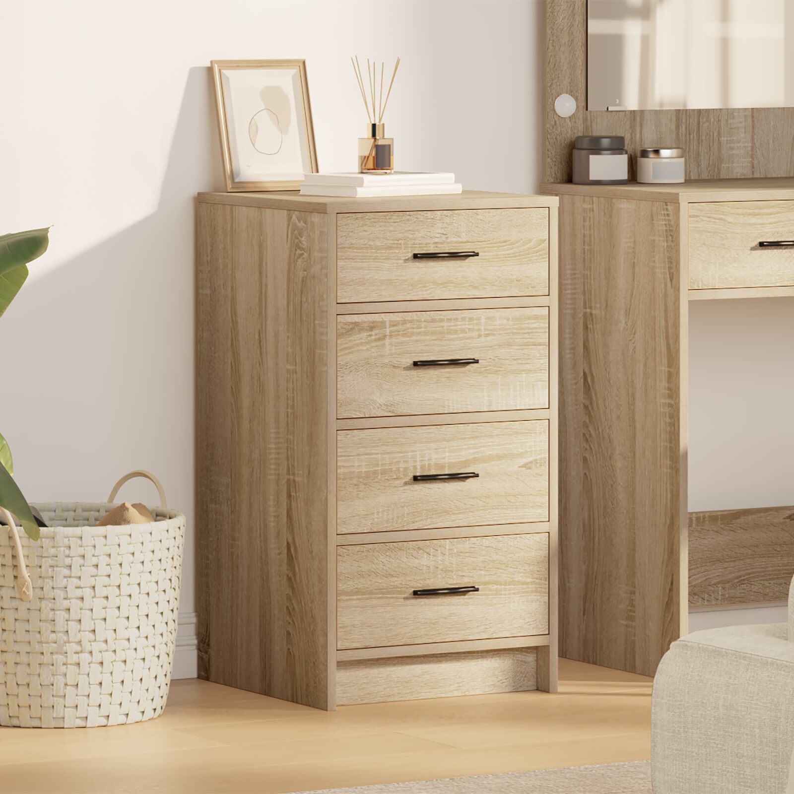 vidaXL Sonoma-Esche Holzwerkstoff Mittel zeitgemäßes Sideboard