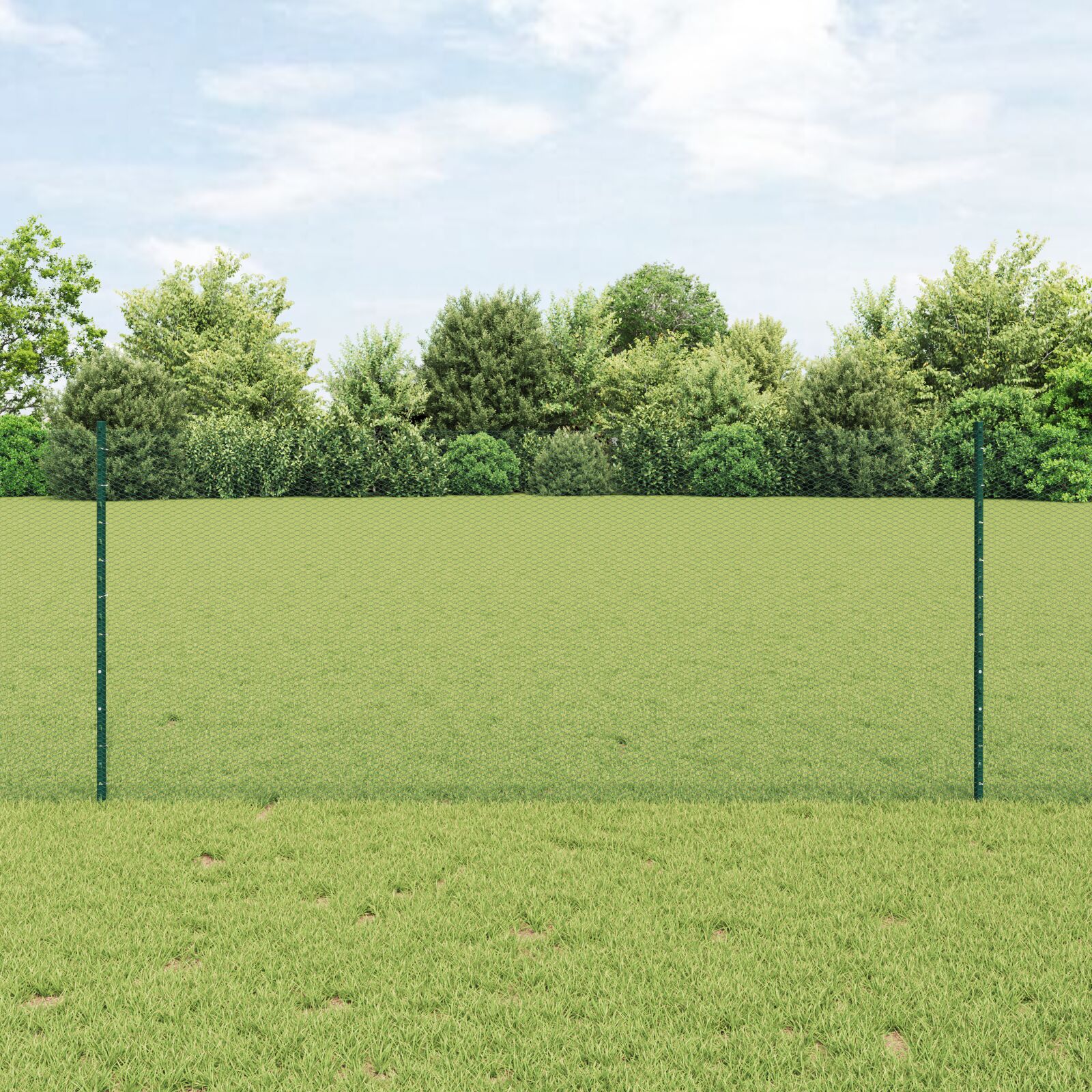 Postid 5 tk U-kanal roheline 100 cm teras, vidaXL Kuusnurga aed roheline 1x10 m teras