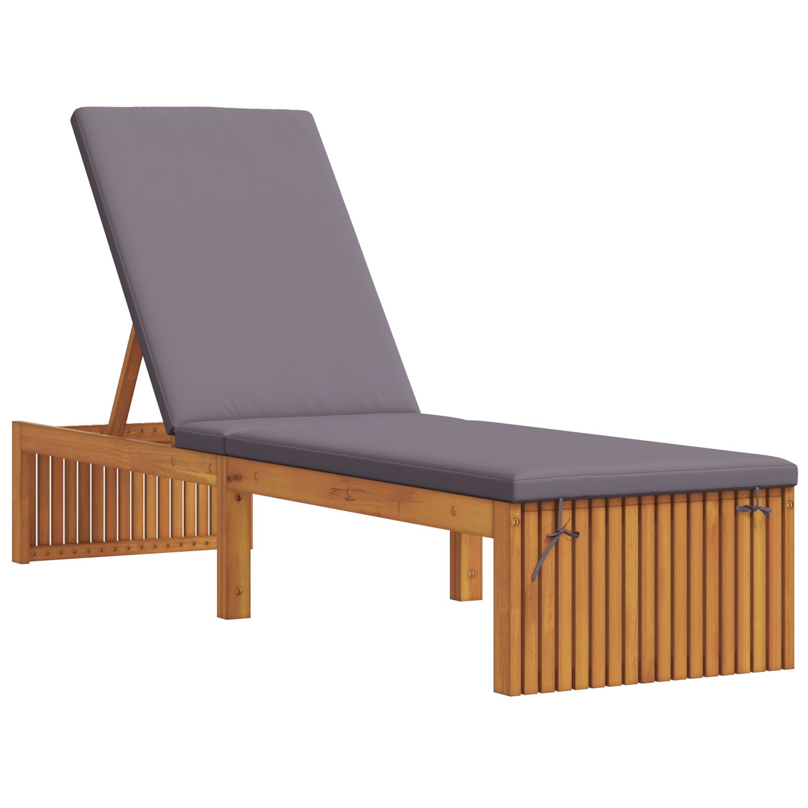 vidaXL Ležaljka s jastučićem 200x55x30 cm Čvrsto drvo akacije