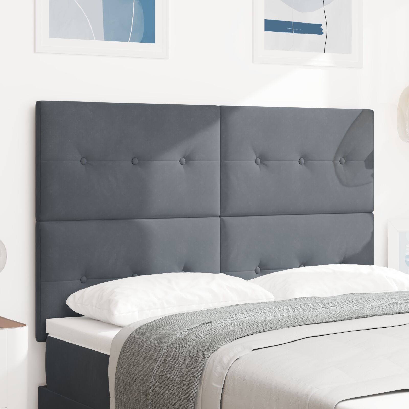 Voodipeatsi nupuga tufting Tume Hall 140 cm Samet