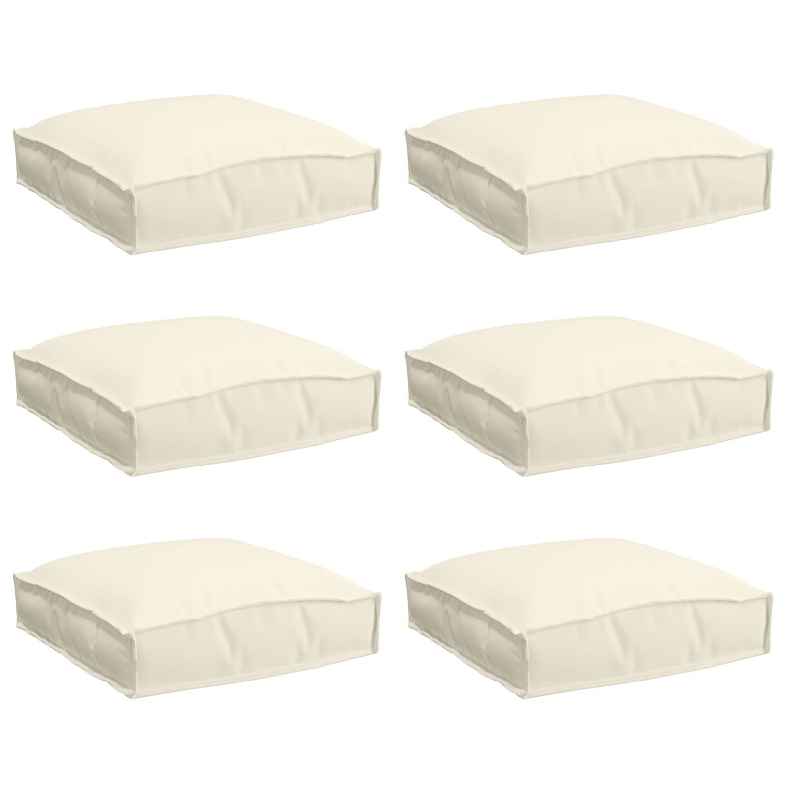 Pallepuder til sæde 6 stk Creme 40x40x8 cm Oxford-stof