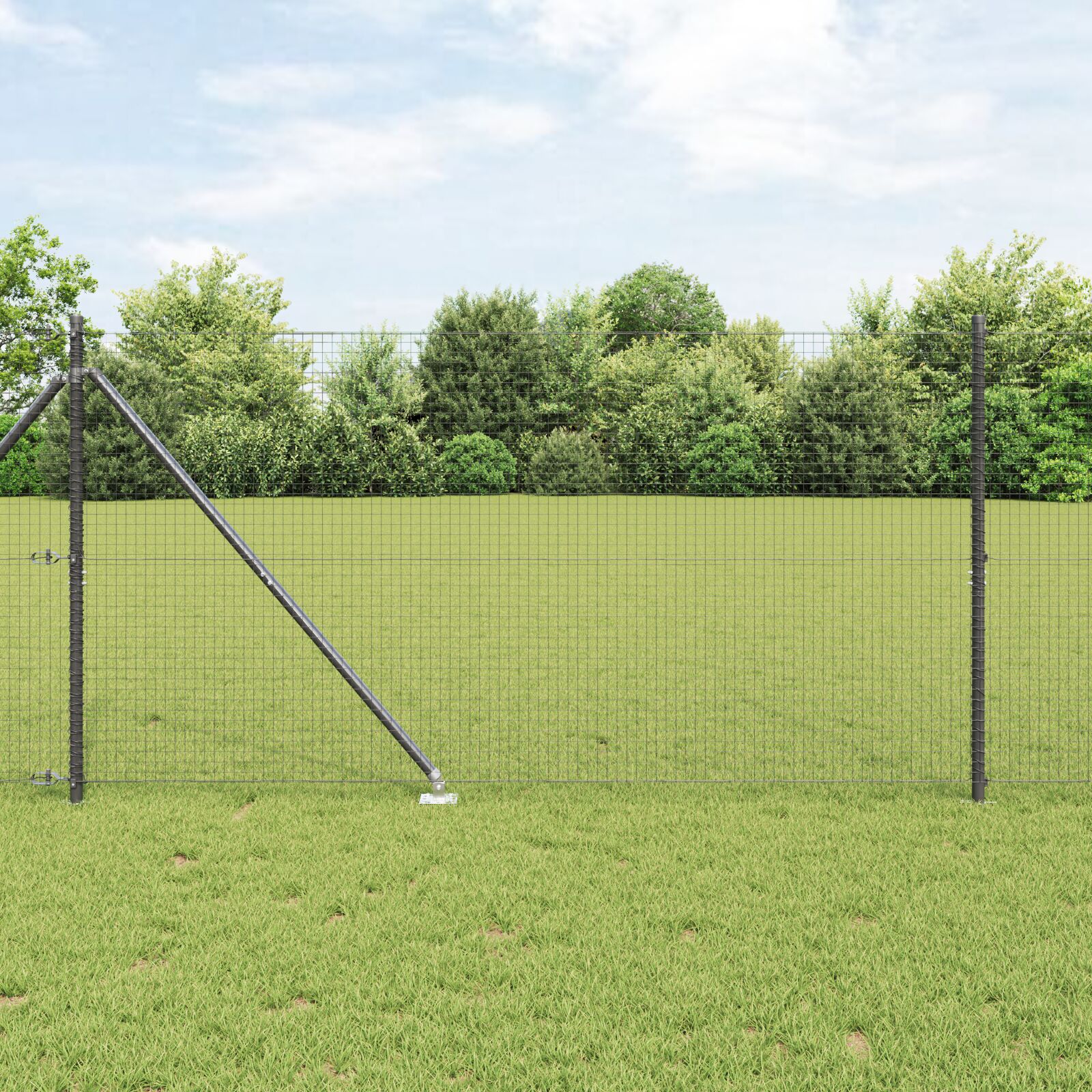 vidaXL Zavarena žičana ograda  s 13 klinova siva 1.4x25 m čelik