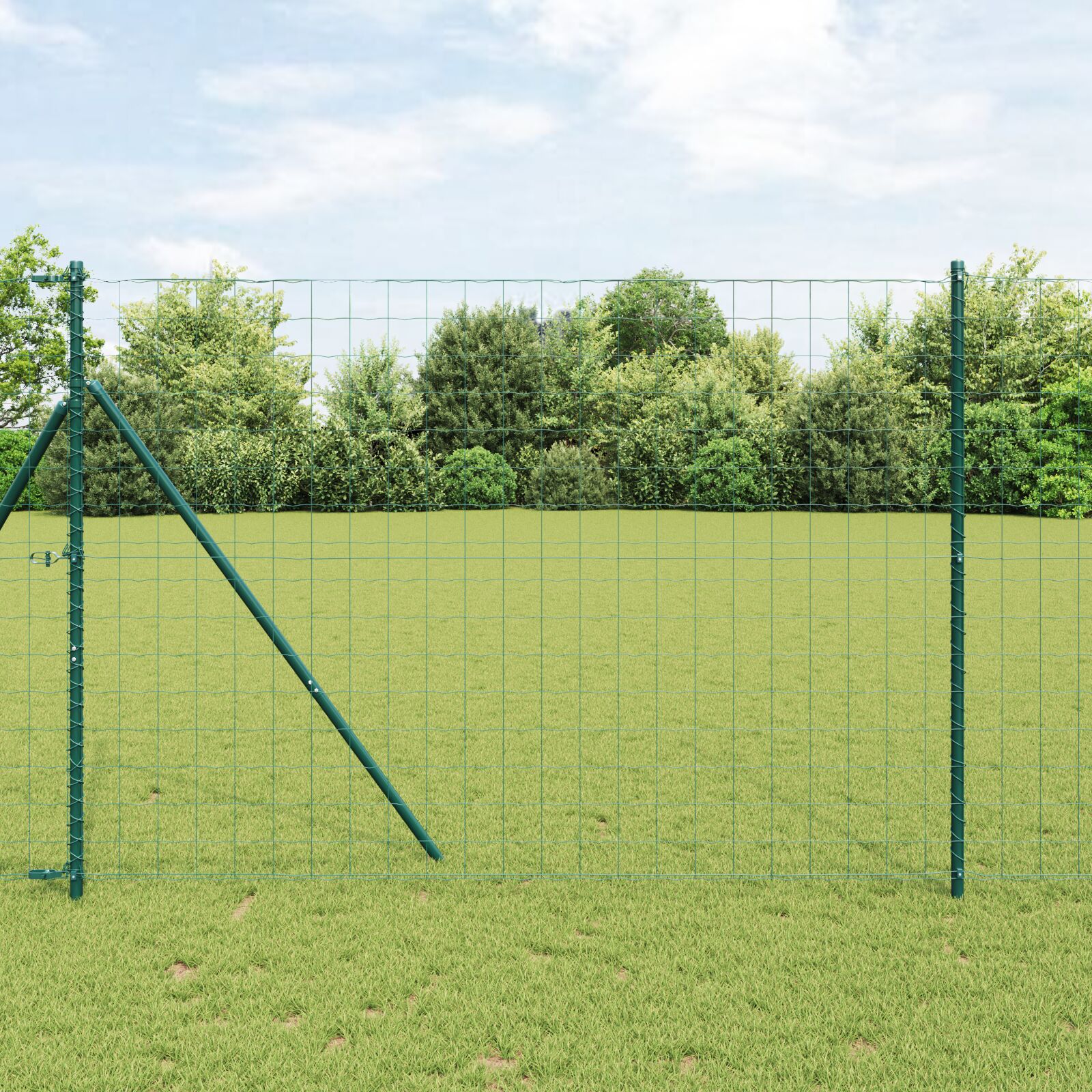 Euro Hegn med 7 Posts 1.6x10 m Galvaniseret Stål Grøn