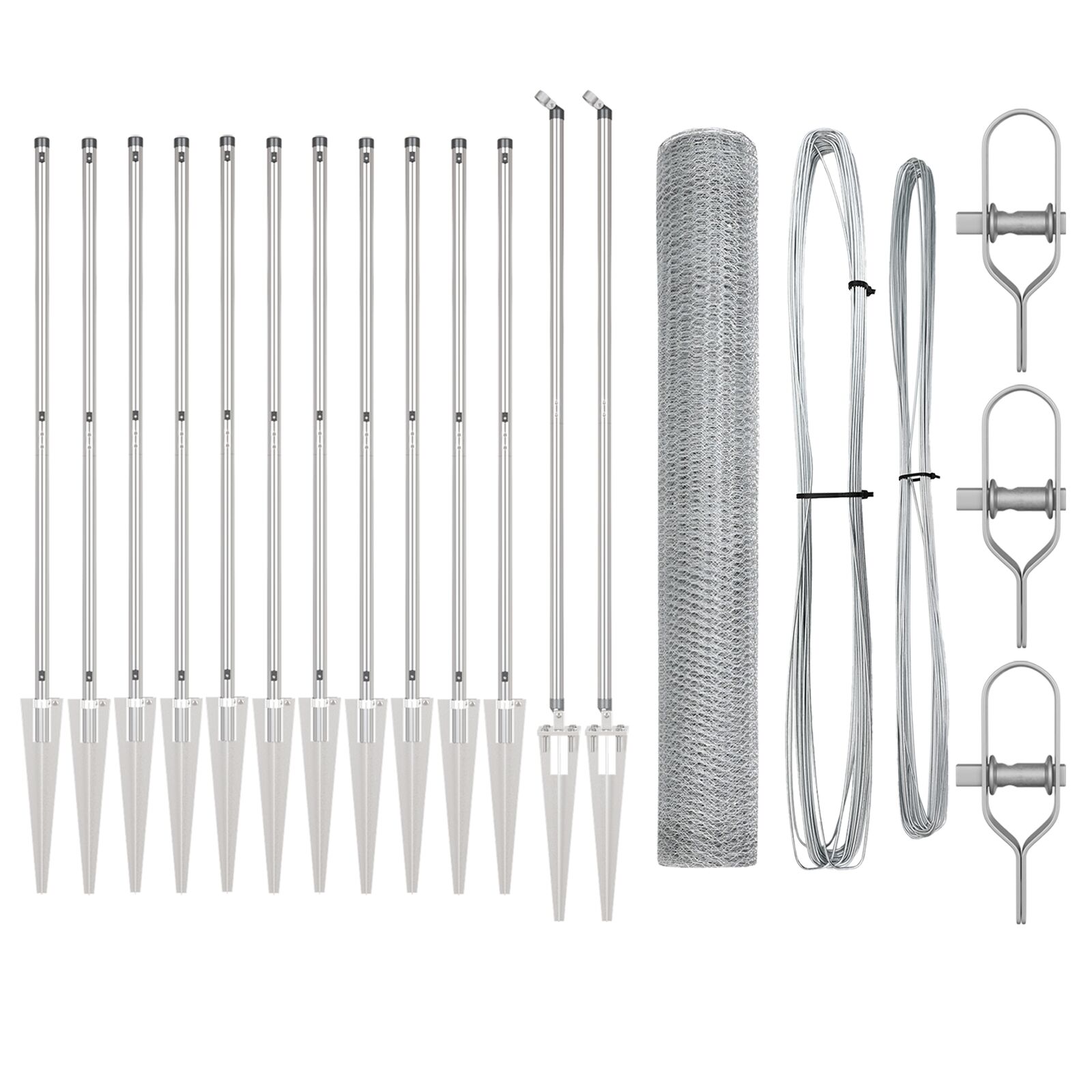 vidaXL Set ograde Set od 2 Pocinčana čelična konstrukcija 25 x 1.2 m