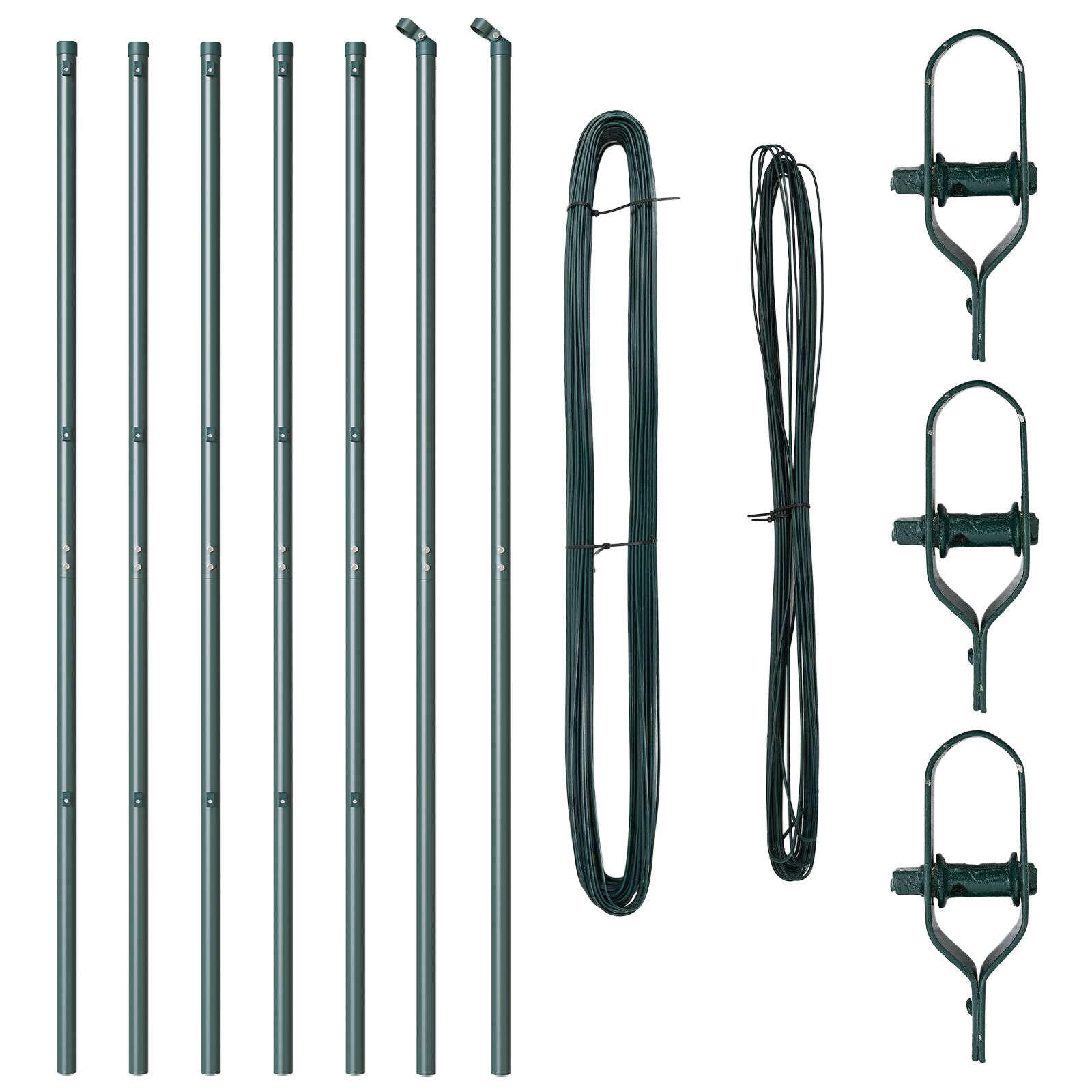 Plotové stlpy 7 ks Zelená Ø32 mm 190 cm Pozinkovaná oceľ 42004196