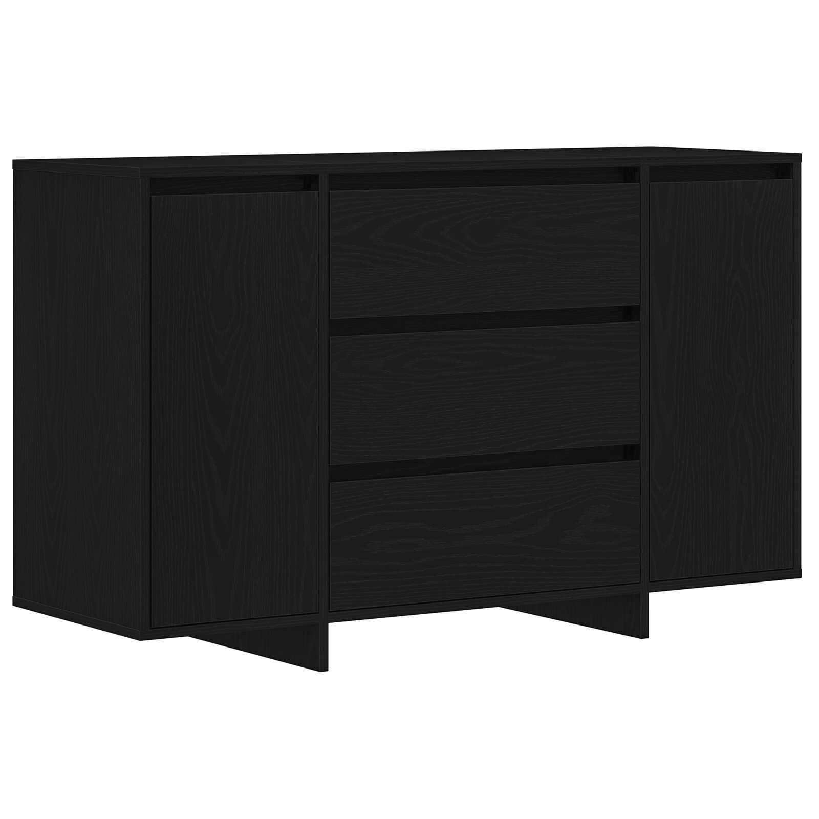 vidaXL Komoda Crna Hrast 120x41x75 cm Konstruirano drvo