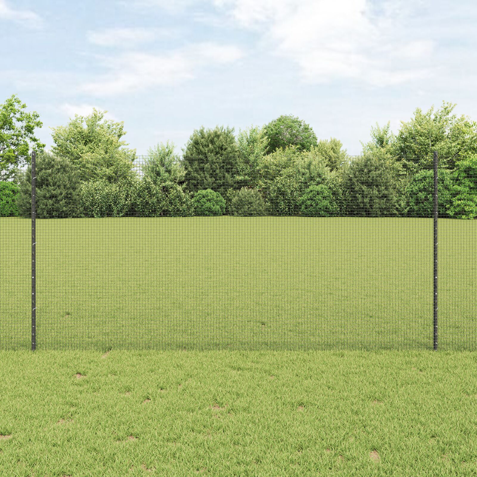vidaXL Zavarena žičana ograda s 44 U stupova Siva 1.2x50 m Čelik
