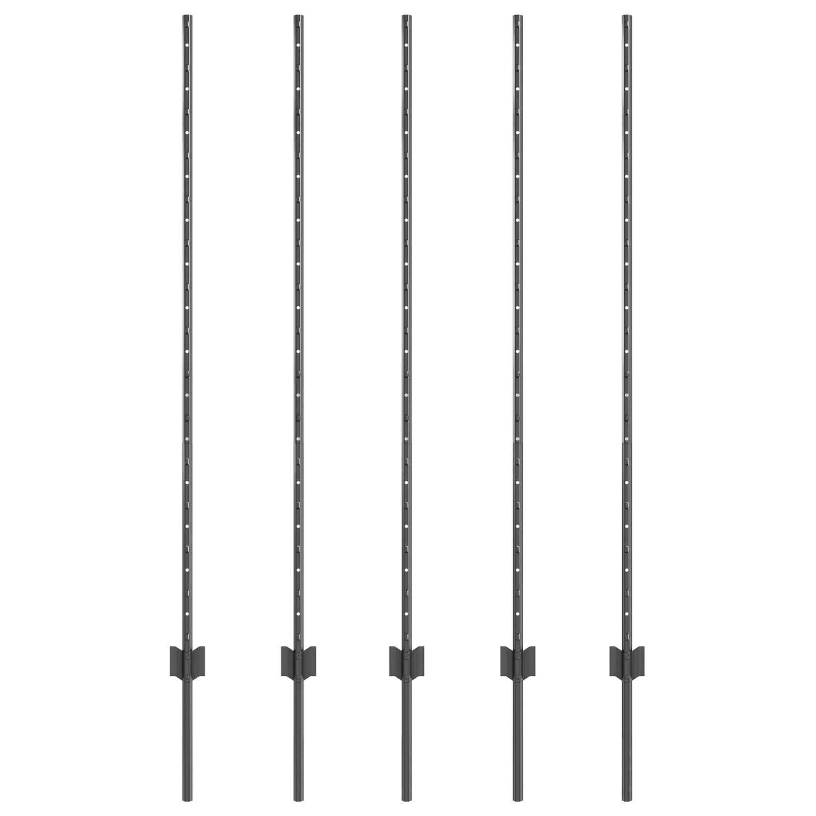 Plotové stĺpy 10 ks U-kanál Sivá 140 cm Oceľ 42006284