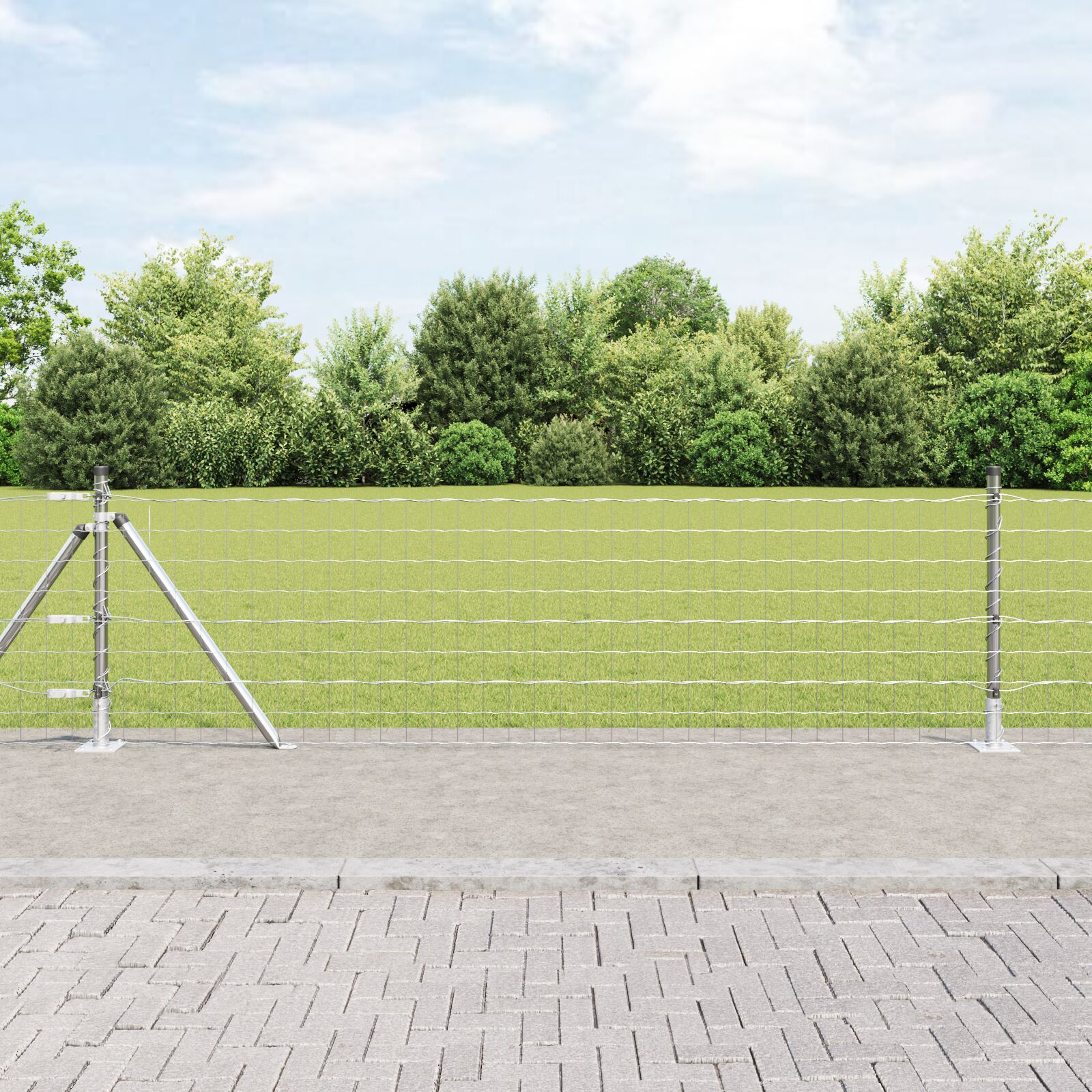 Euro Hegn med 13 Flangede Stænger 0.4x25 m Galvaniseret Stål