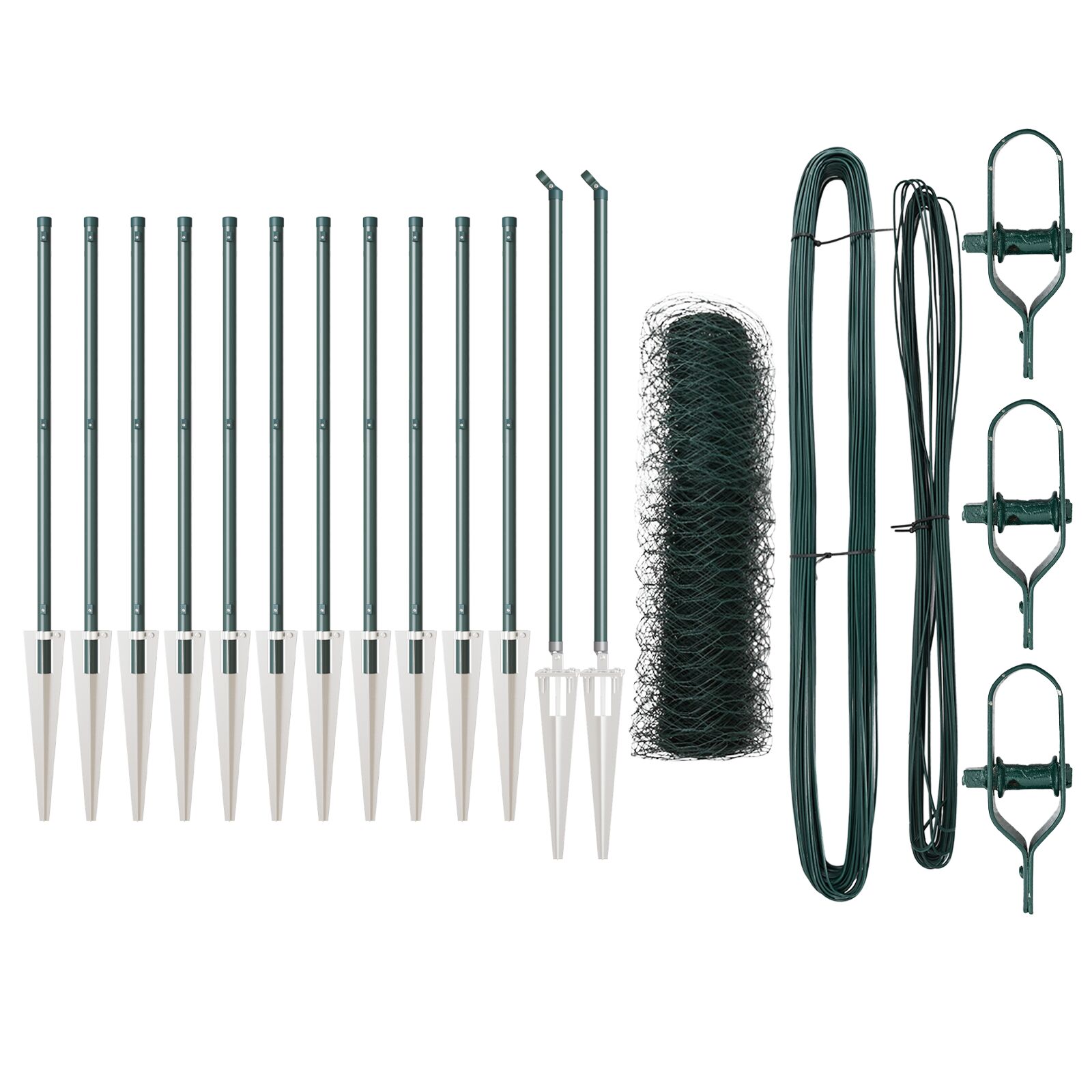 vidaXL set ograde Set od 2 Tamno zelena Pocinčani čelik 25 x 0.5 m