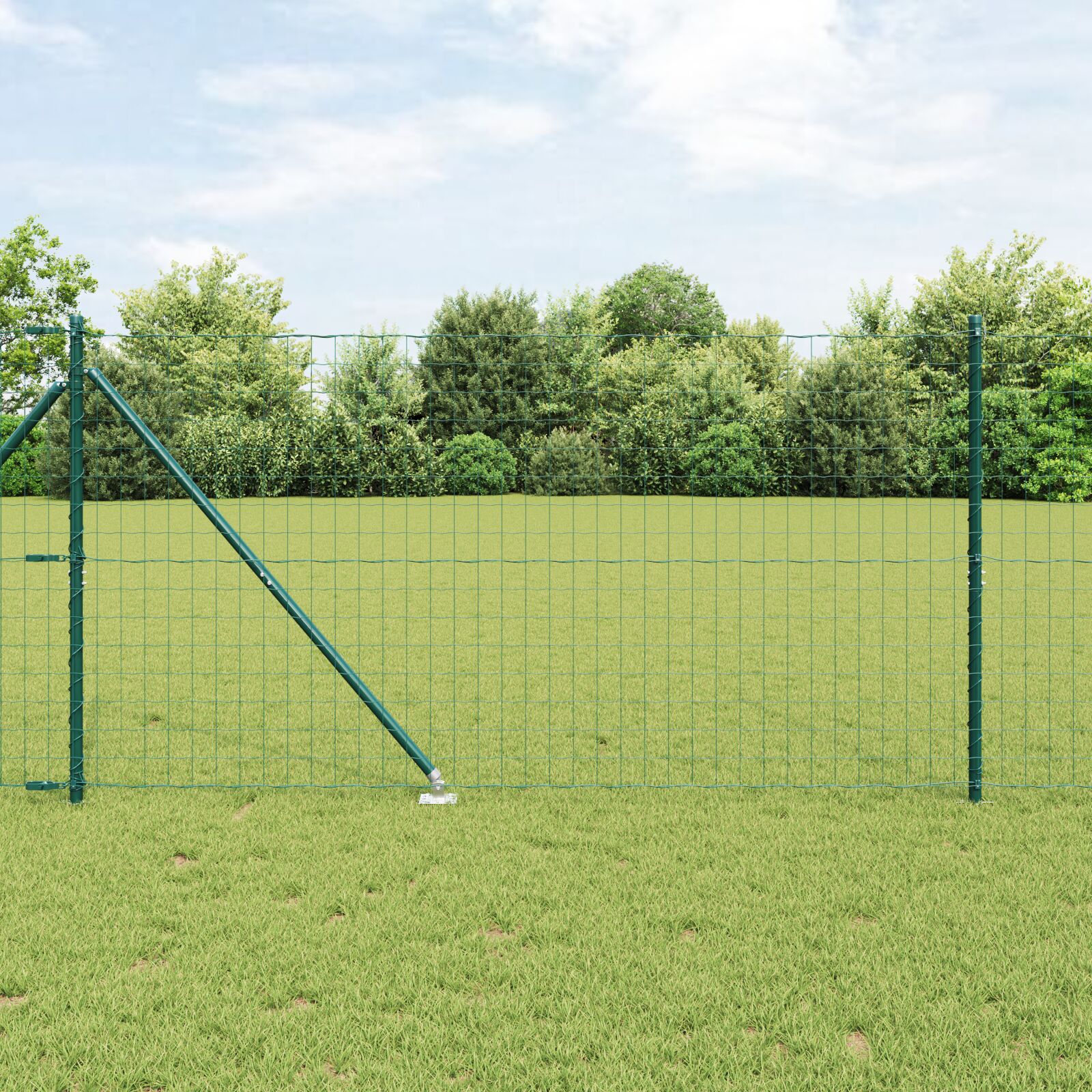 Euro Hegn med 7 Spike Poster 1.4x10 m Galvaniseret Stål Grøn