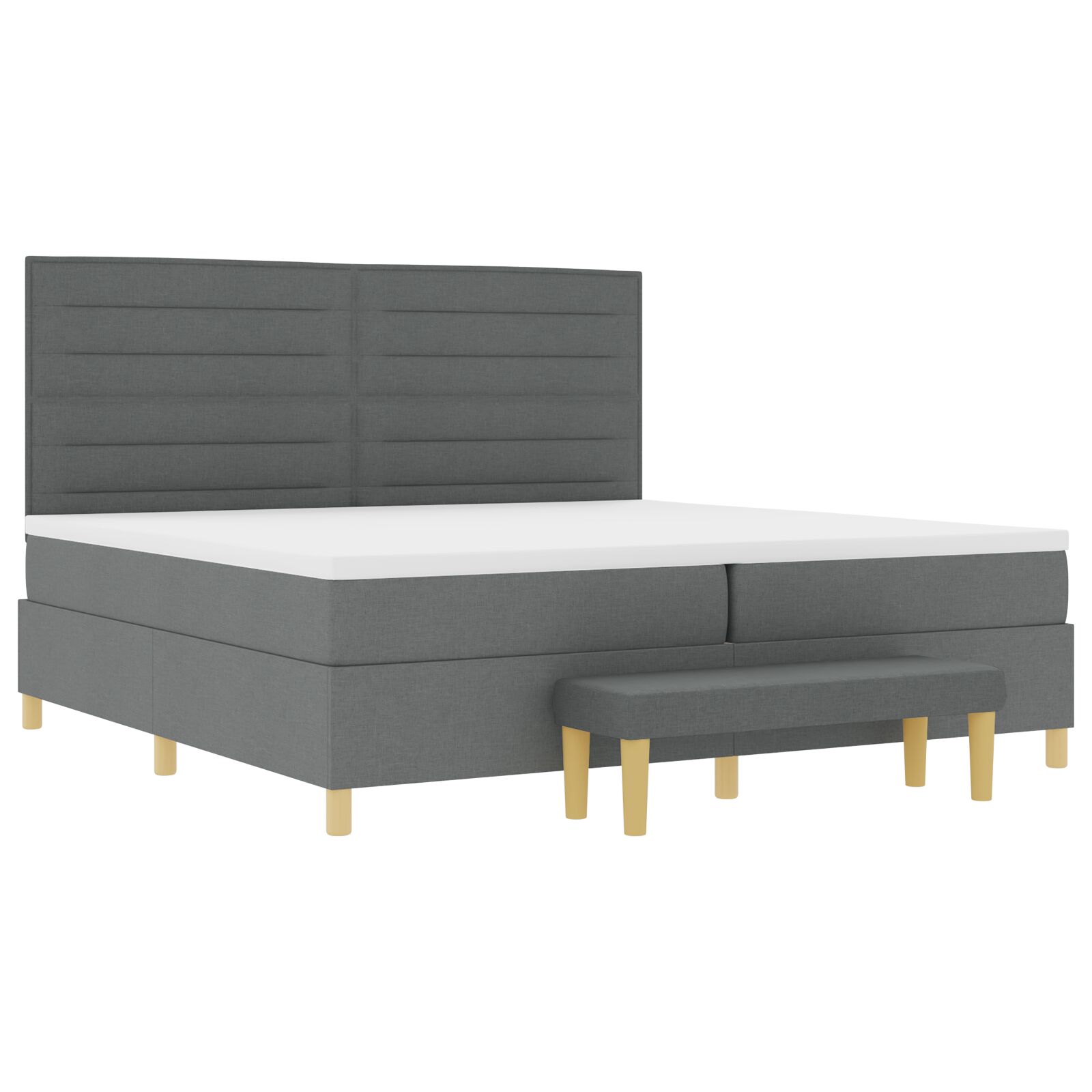Boxspring Ágy Matrac & Padló Szürke 200x200 cm Szövet 