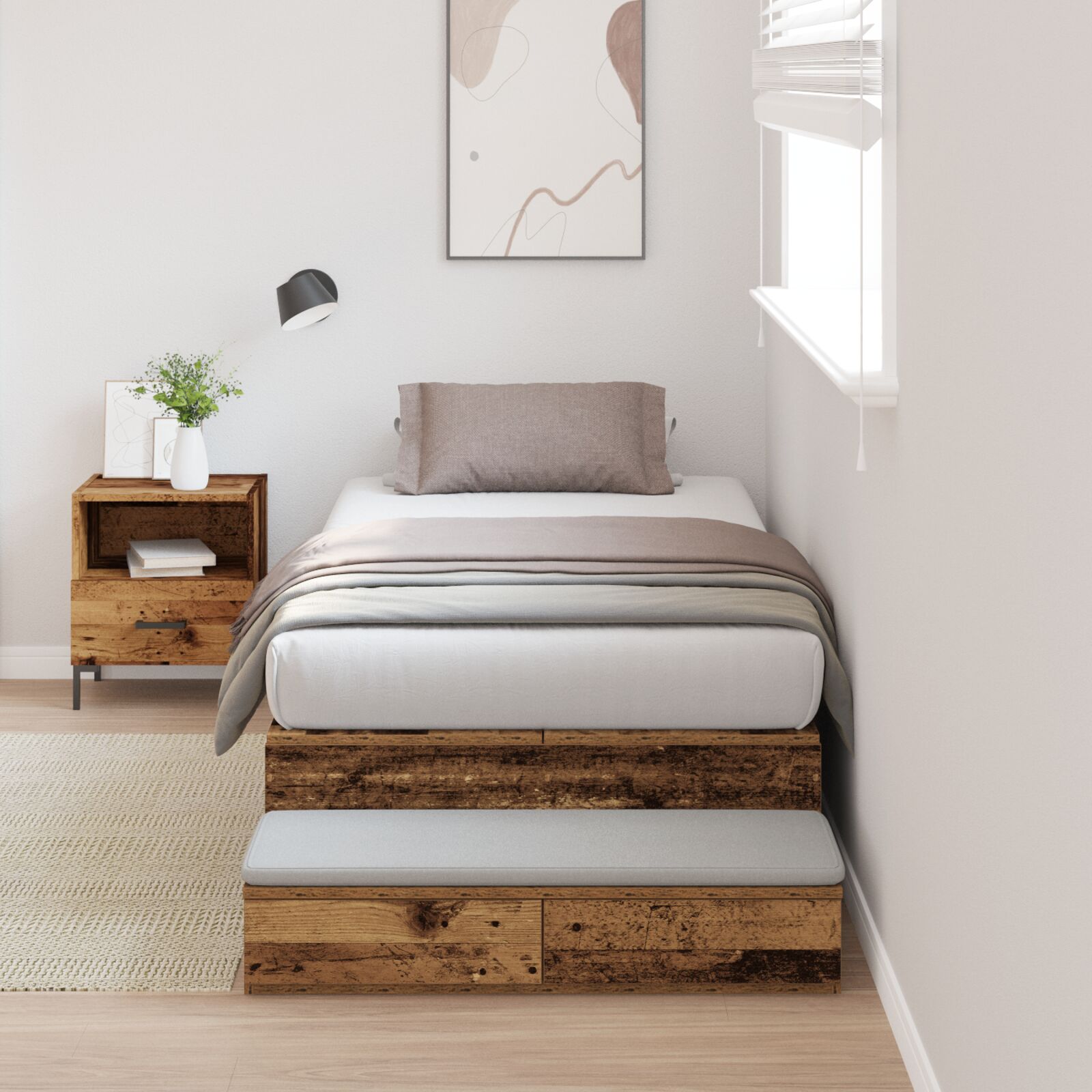Ladustamisvoodi raam Vana Puit Tahke Puit 75 x 190 cm
