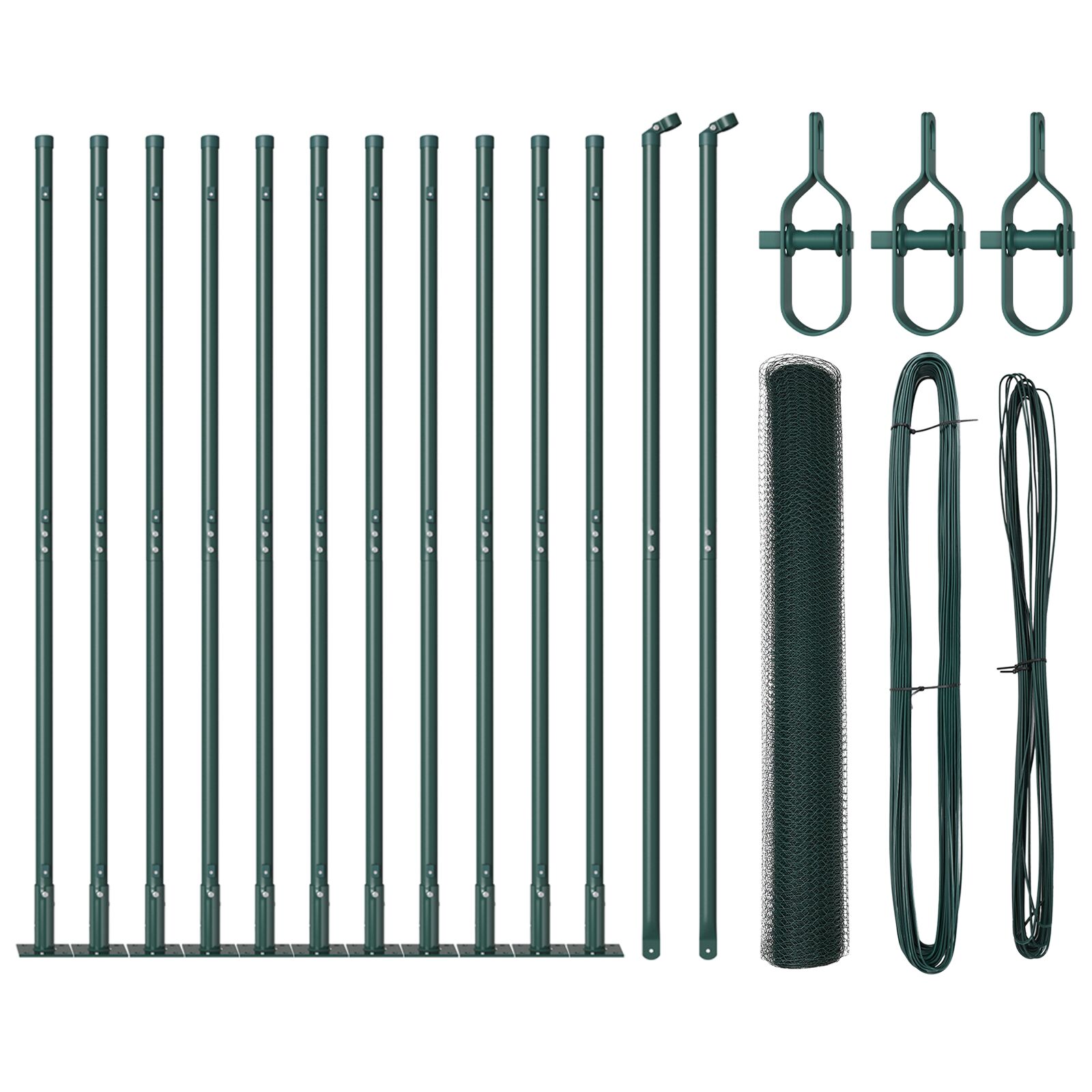 vidaXL Set Ograde Set od 2 Tamno zelena Pocinčani čelik 25 x 1 m