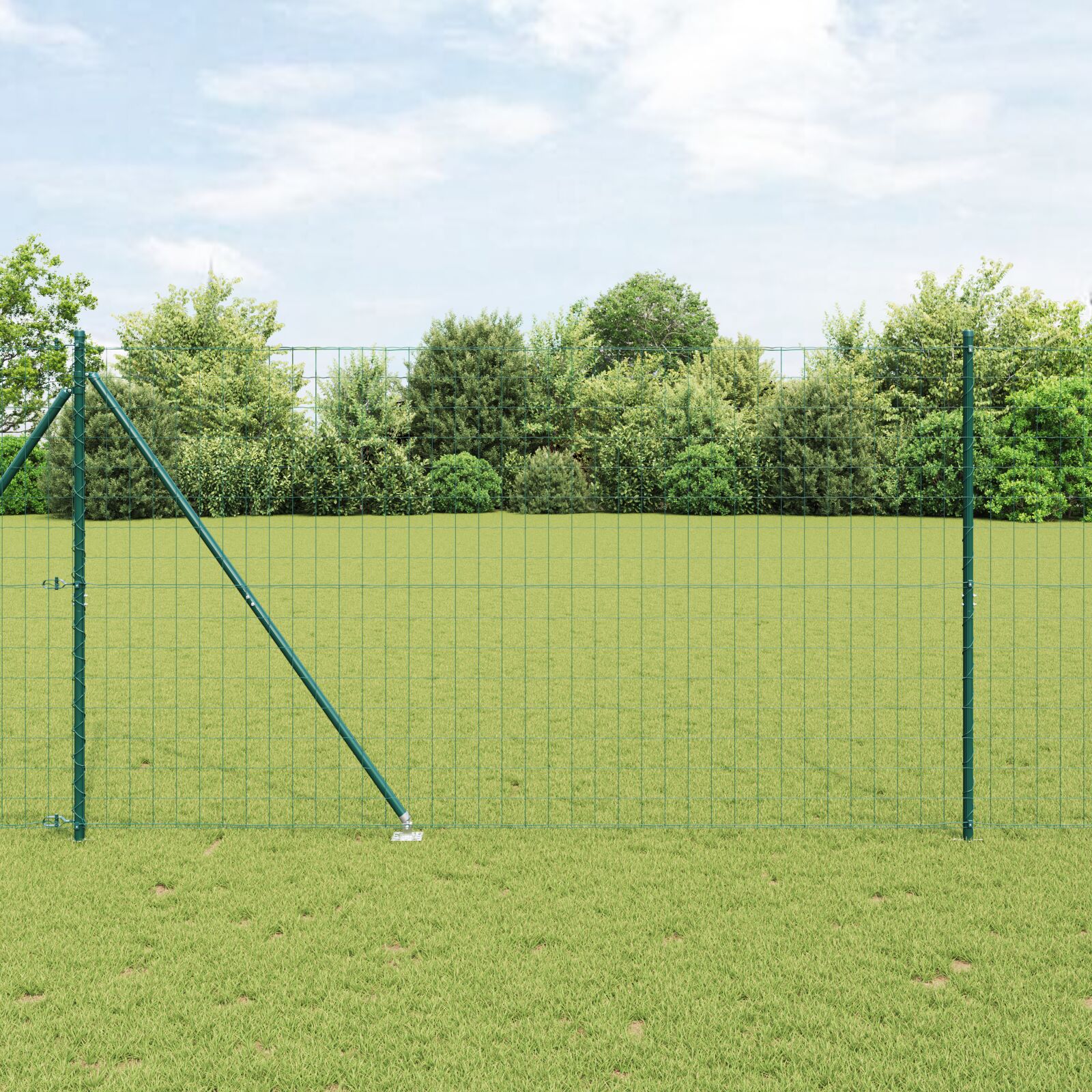 Euro Fence med 7 spidse stolper 1.6x10 m galvaniseret stål grøn