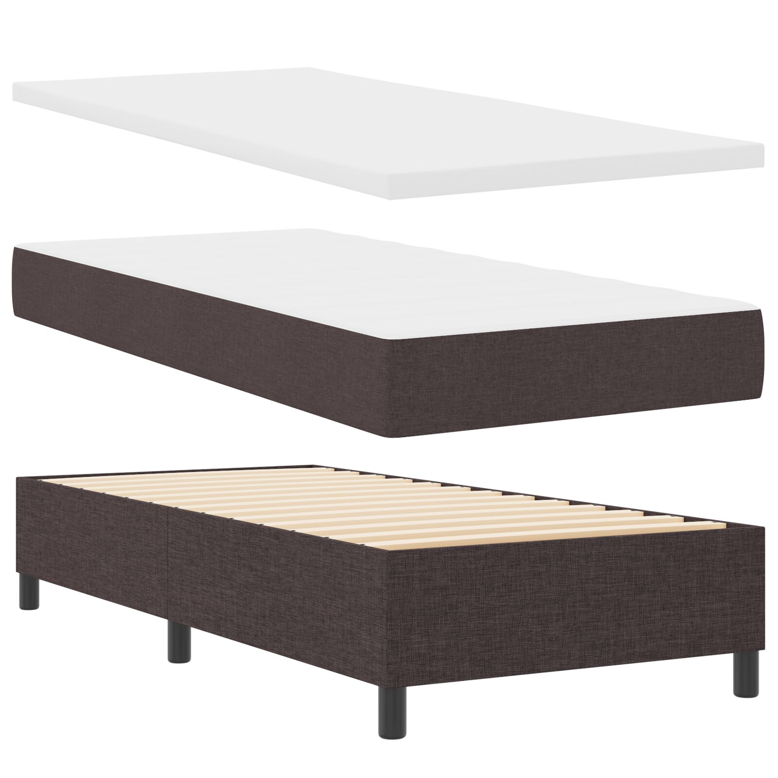 Félágymatrac Matrac Sötétbarna 90x200 cm Szövet 