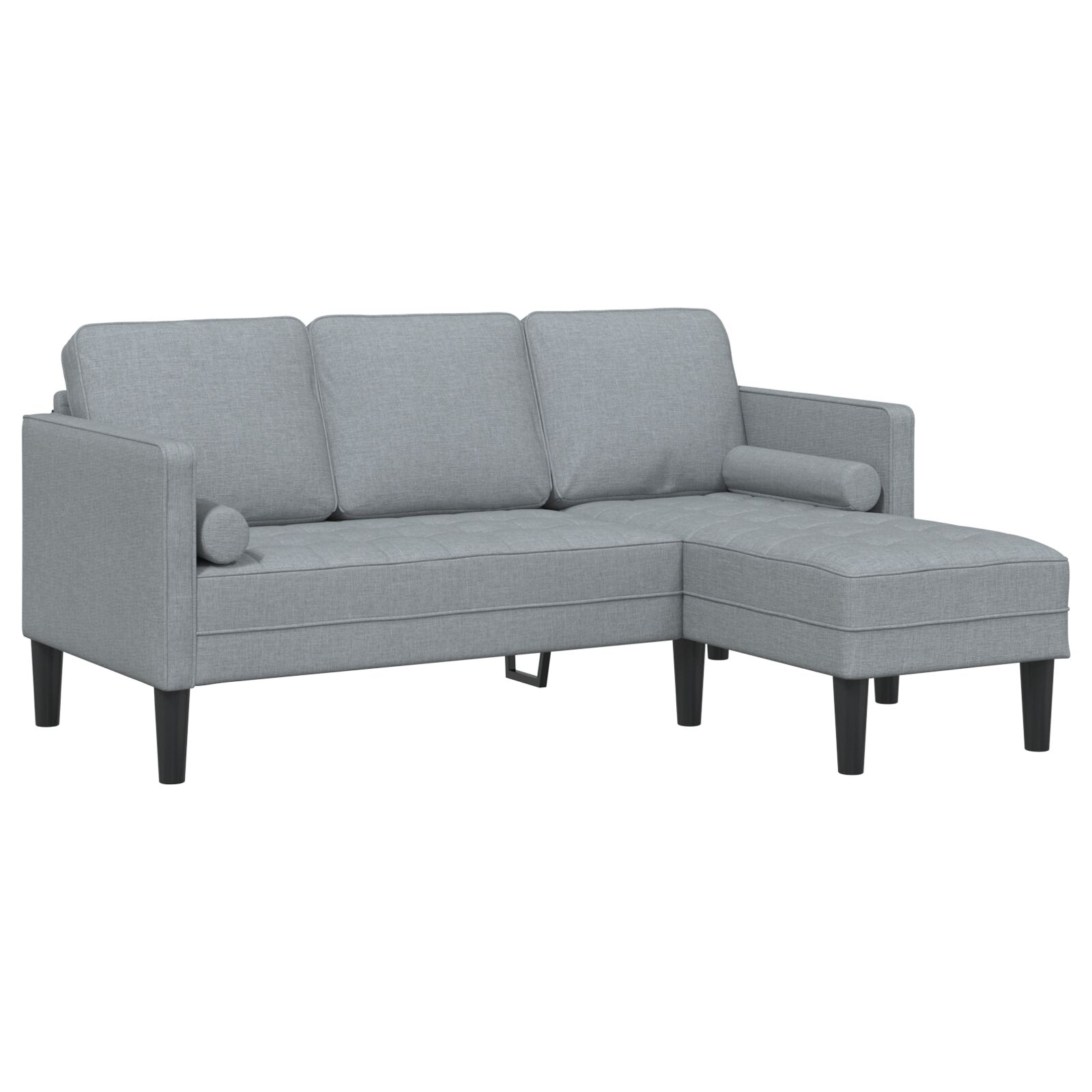 vidaXL Kutna Soha 3-sjedalna Svjetlosiva 160 cm Tkanina