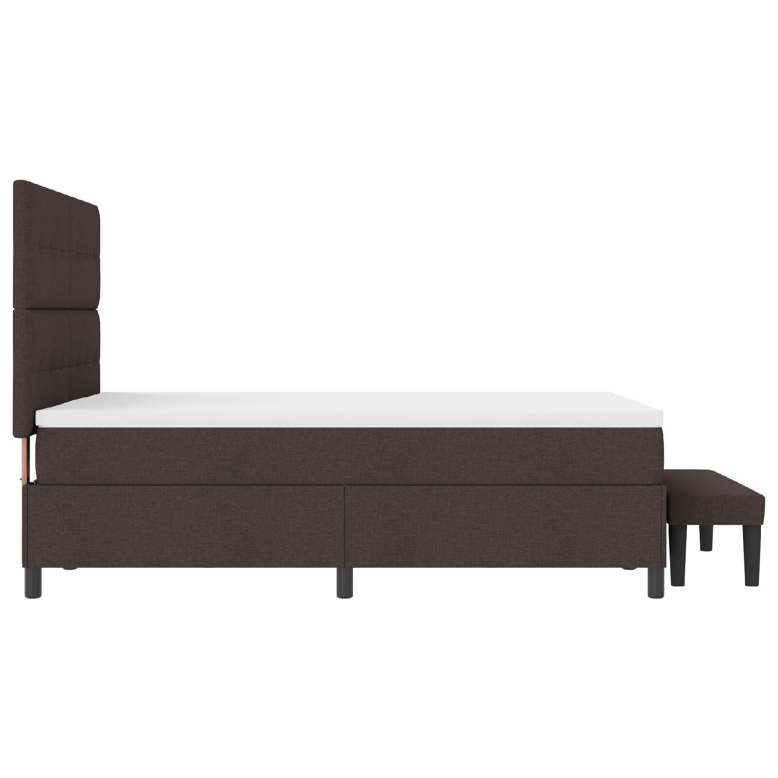 Box Spring ágy matraccal és paddal sötétbarna 140x200 cm szövet 