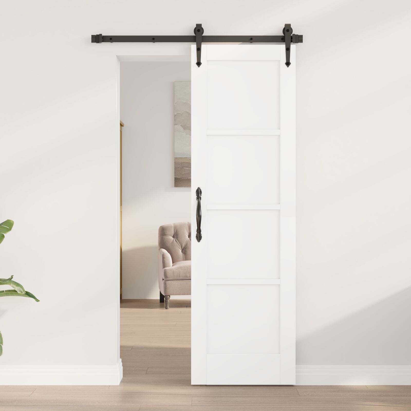Indvendig Dør 'ORKDAL'Hvid 61x198,5x4 cm Massiv Træ Fyrretræ