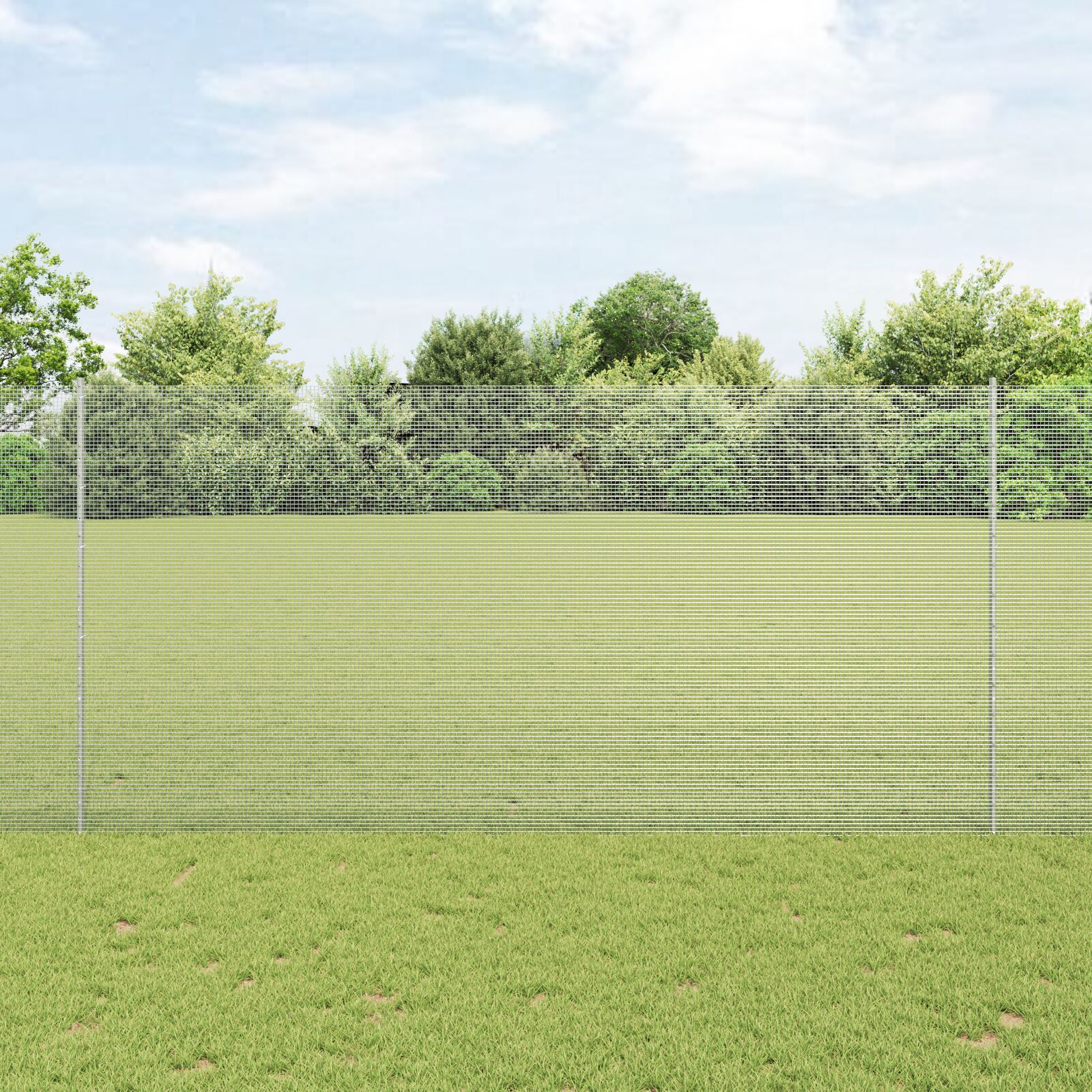 vidaXL Zavarena žičana ograda s 44 U stupova Srebrna 1.5x50 m Čelik