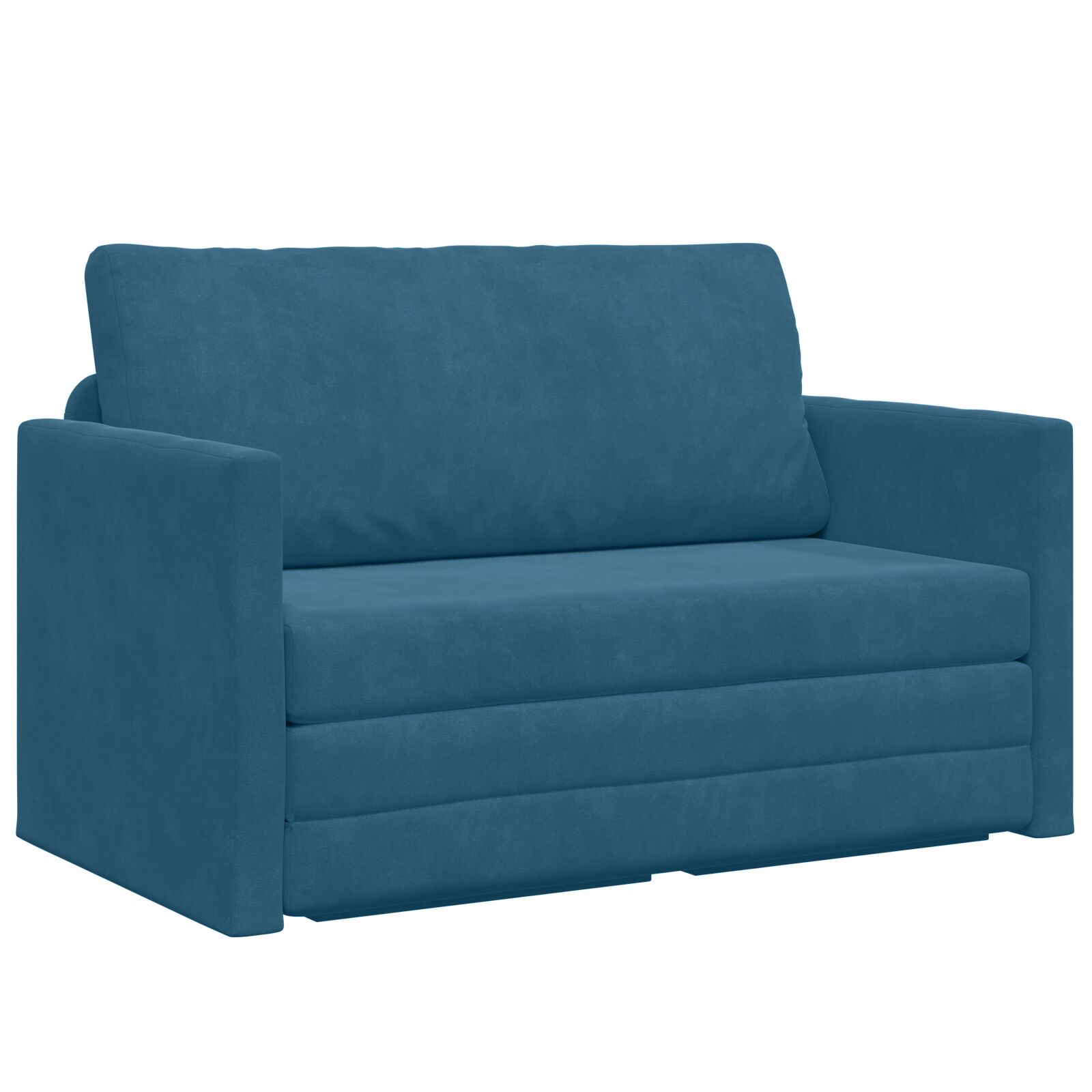 vidaXL Podni kauč na krevet 2-u-1 Plavi 124x204x61 cm Saten