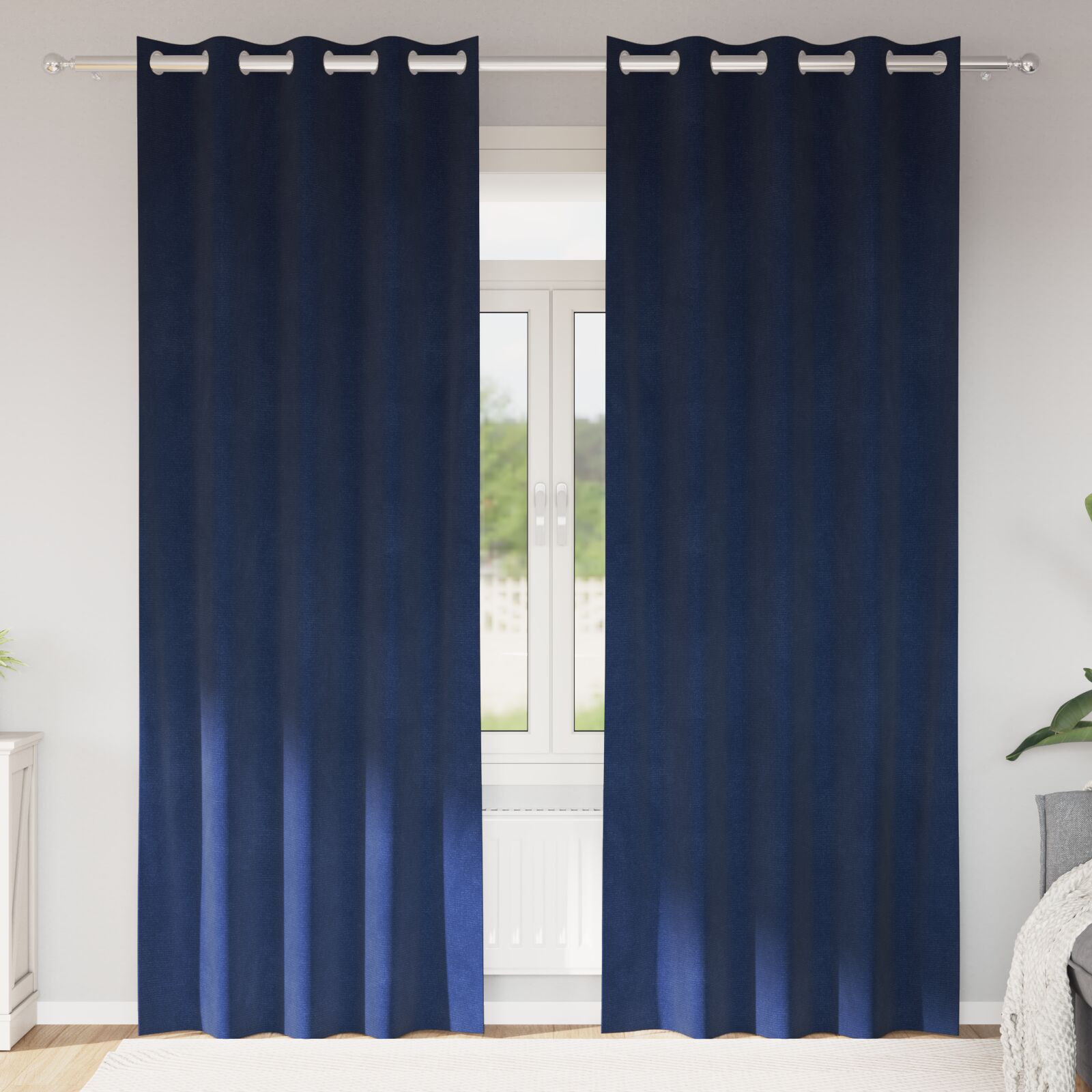 vidaXL Vorhänge Dunkelblau Polyester 140 x 260 cm Dekorative Vorhänge