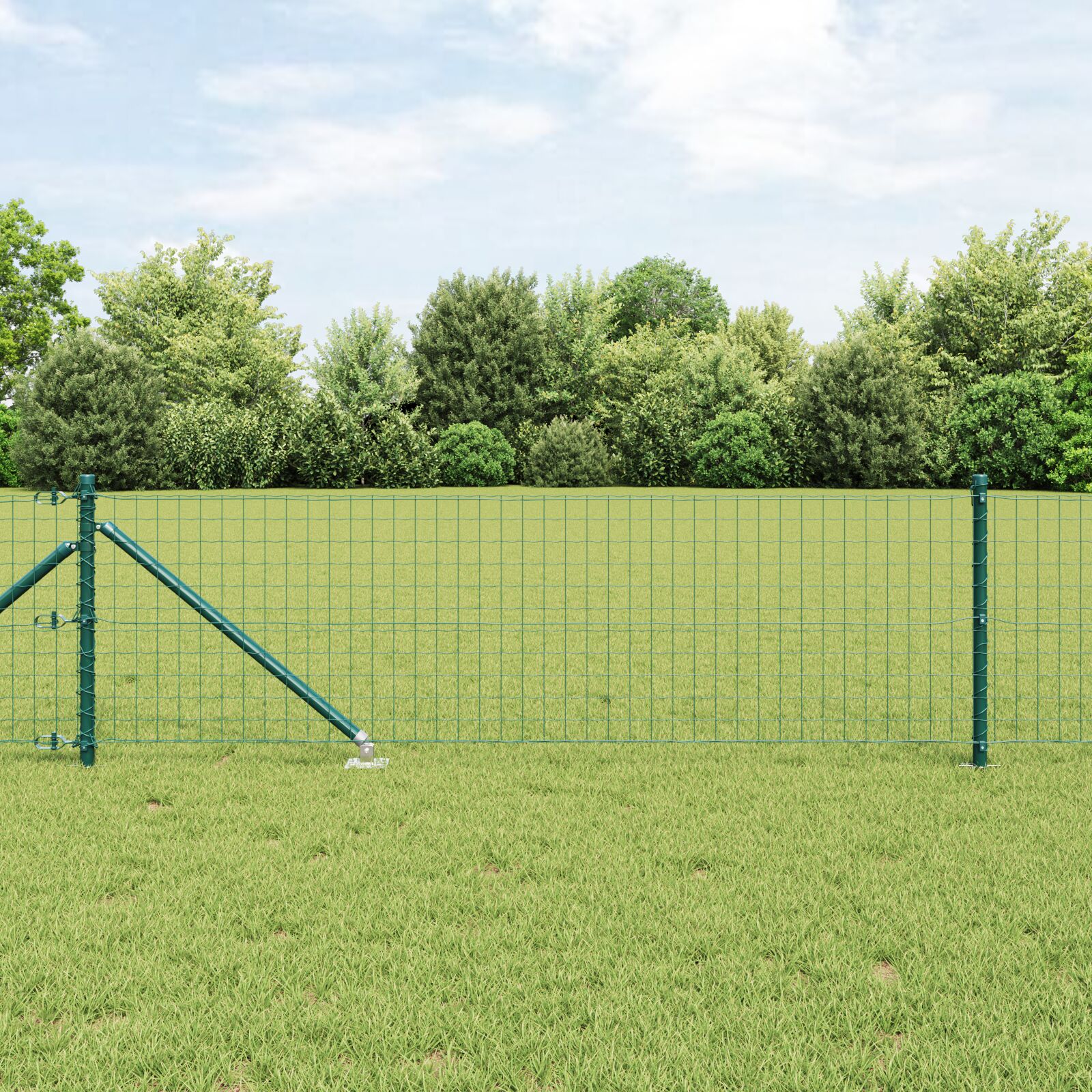 vidaXL Stupovi ograde s špikom 26 kom Ø32 mm 100 cm Galvanizirani čelik