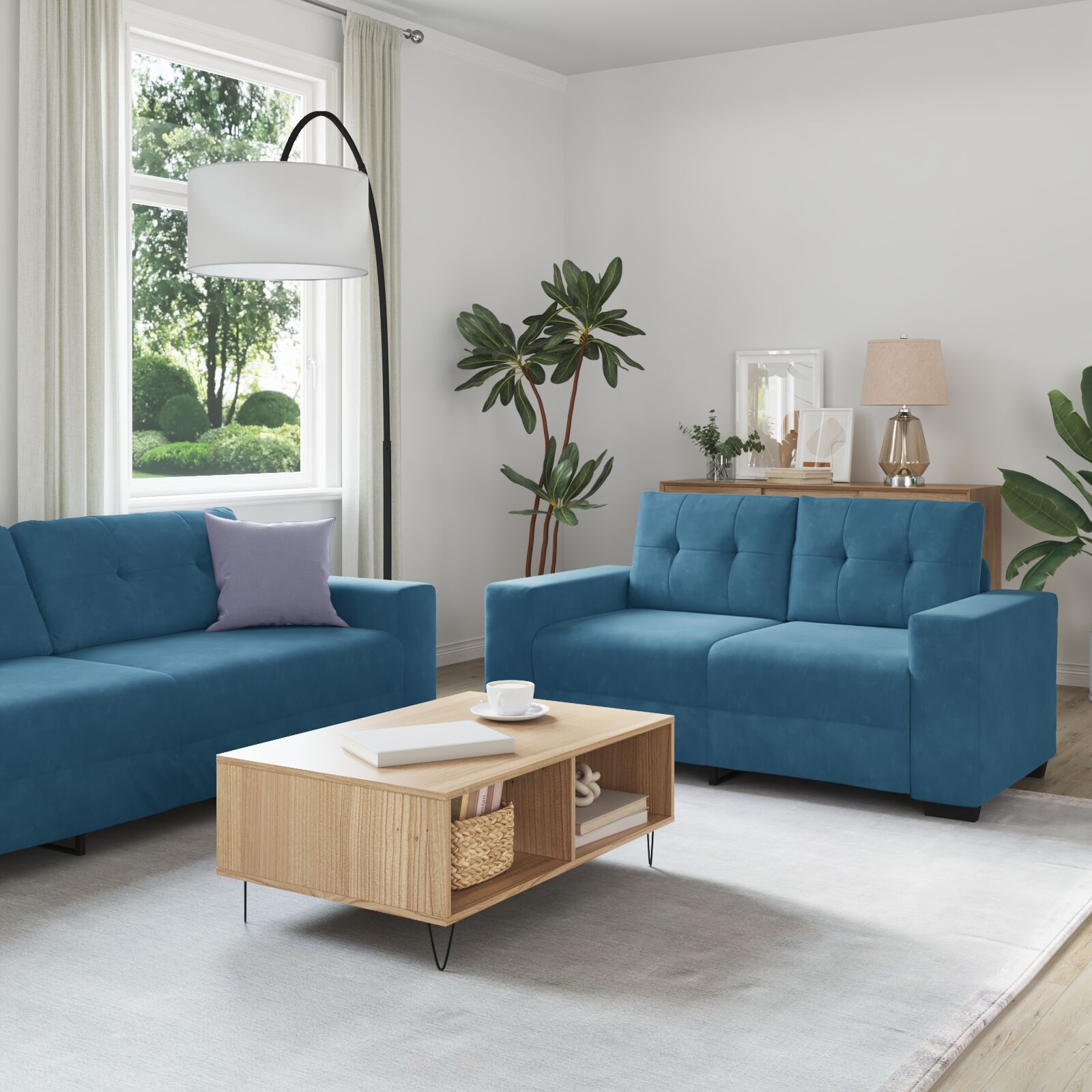 vidaXL Sofa Set Set von 3 Blau