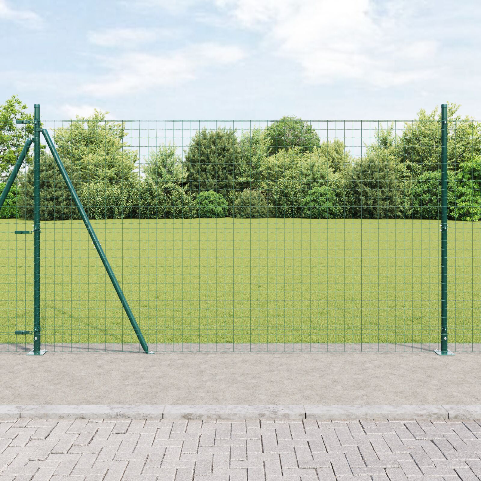 Euro Hegn med 7 Flanged Posts 1,6x10 m Galvaniseret Stål