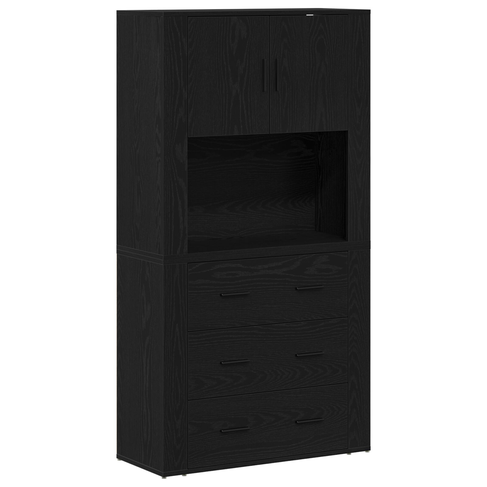 vidaXL visoki ormar crni hrast 80x33x150 cm konstruirano drvo