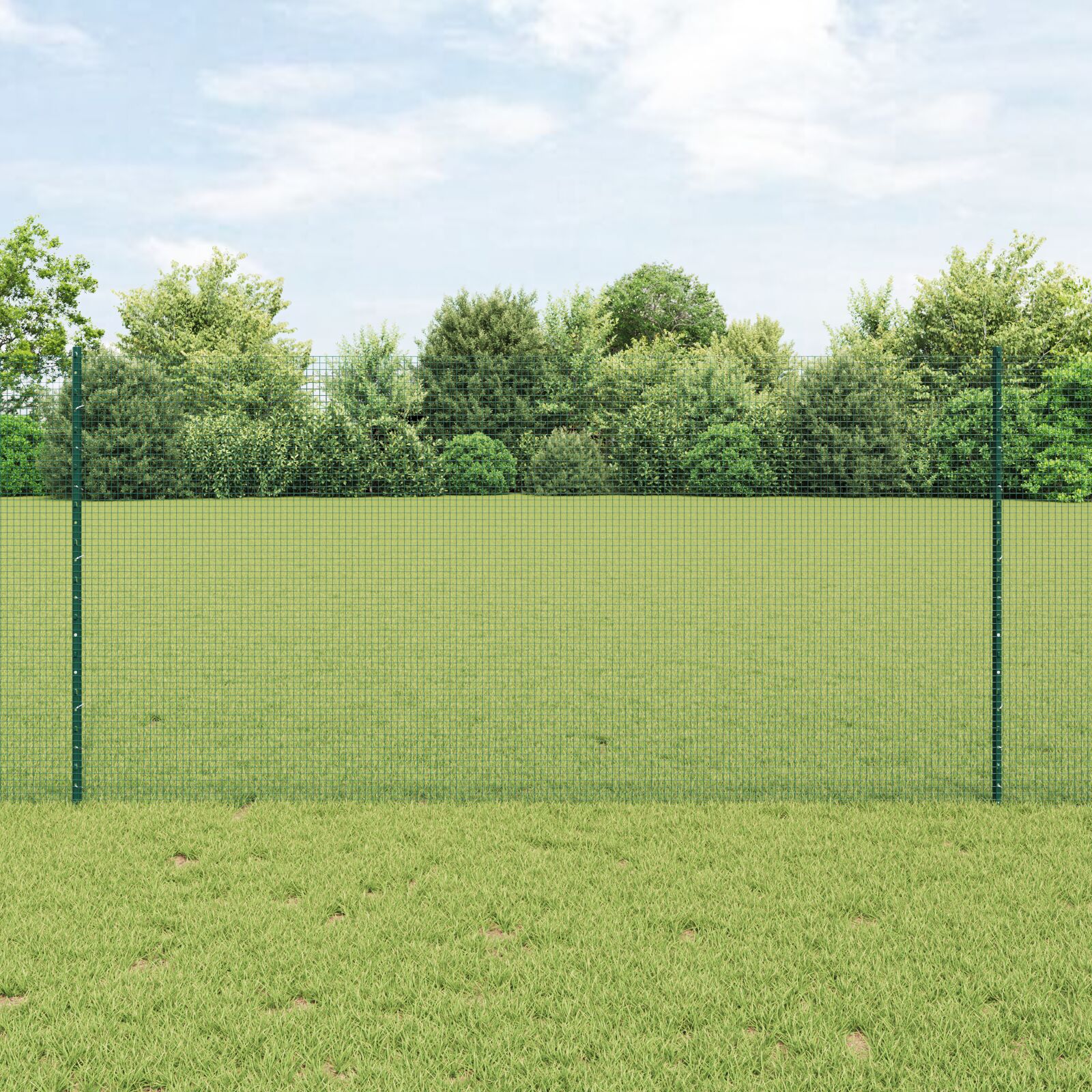 vidaXL zavarena žičana ograda s 22 U postova zelena 1,2x50 m čelik