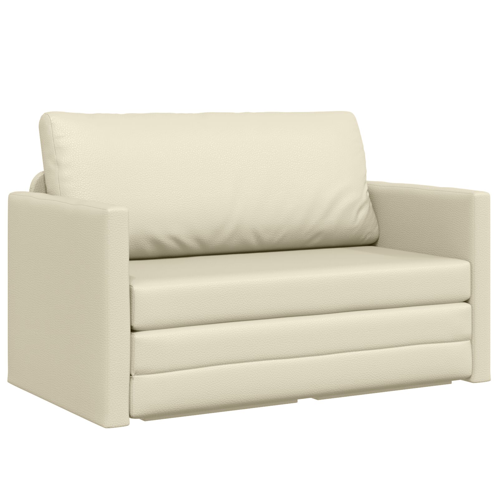 vidaXL Floor Sofa Bed 2-u-1 Krem 124x71x78 cm Umjetna koža
