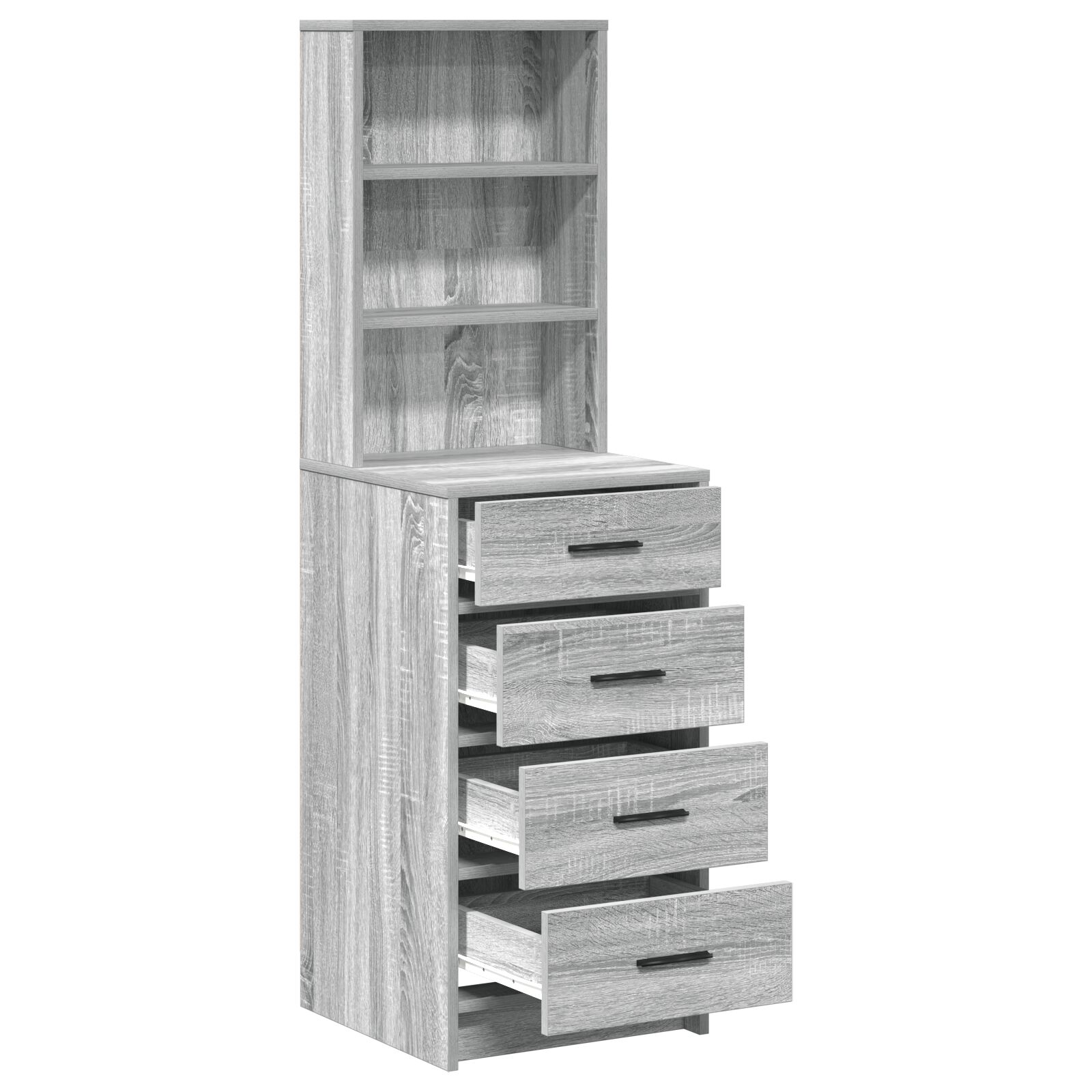 vidaXL Graue Sonoma Holzwerkstoff Mittel Highboard Rechteckig Modern