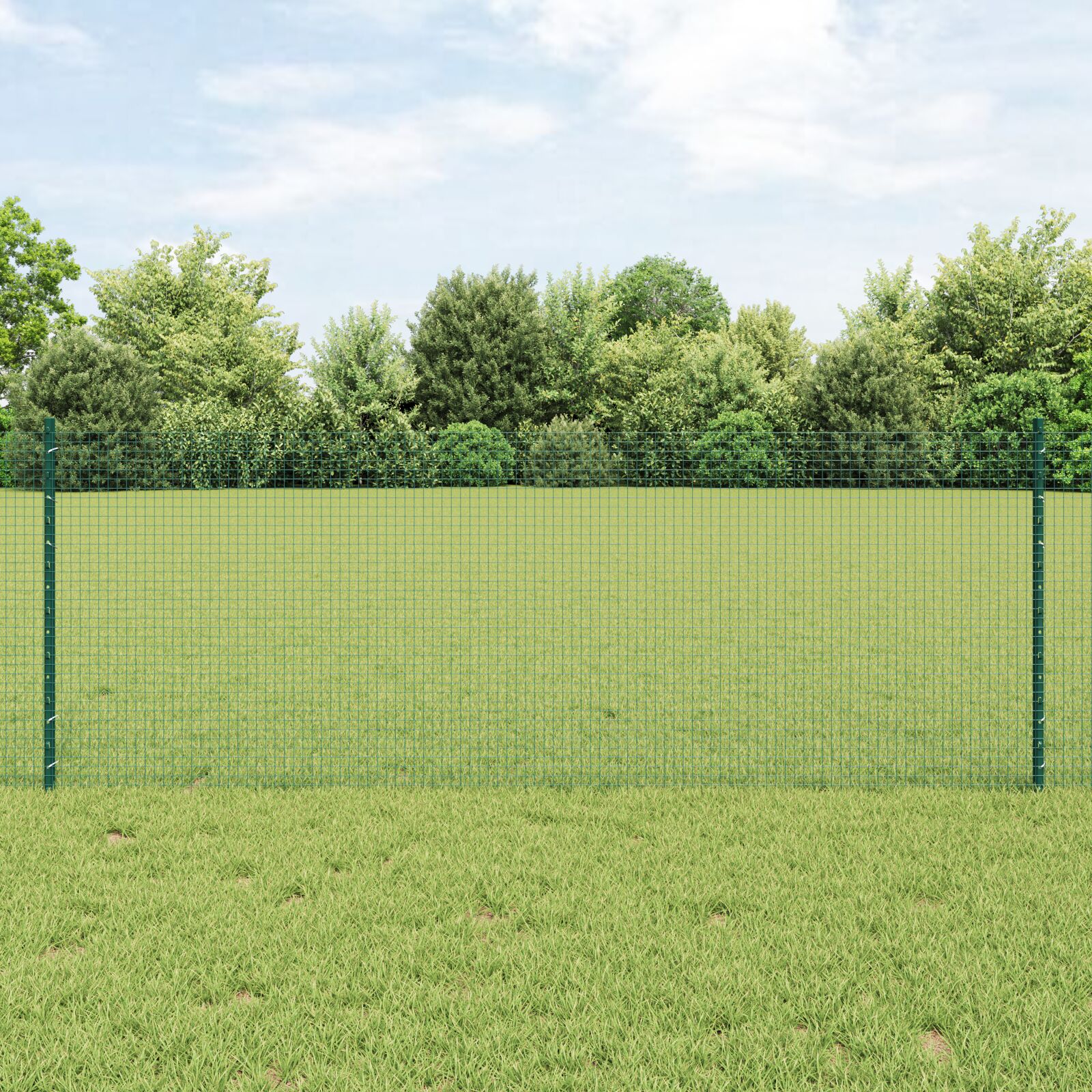 vidaXL zavarena žica s 22 U stupova Zelena 0.8x50 m Čelik