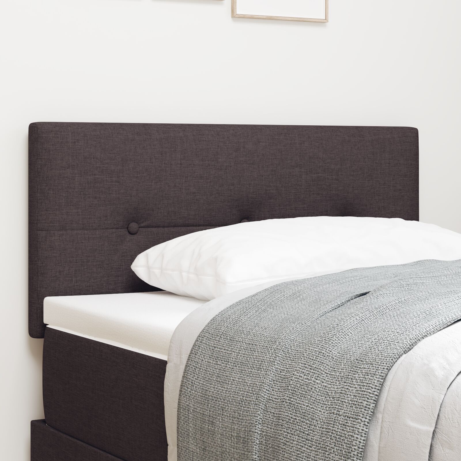 Hovedgærde Button Tufted Mørkebrun 100 cm Stof