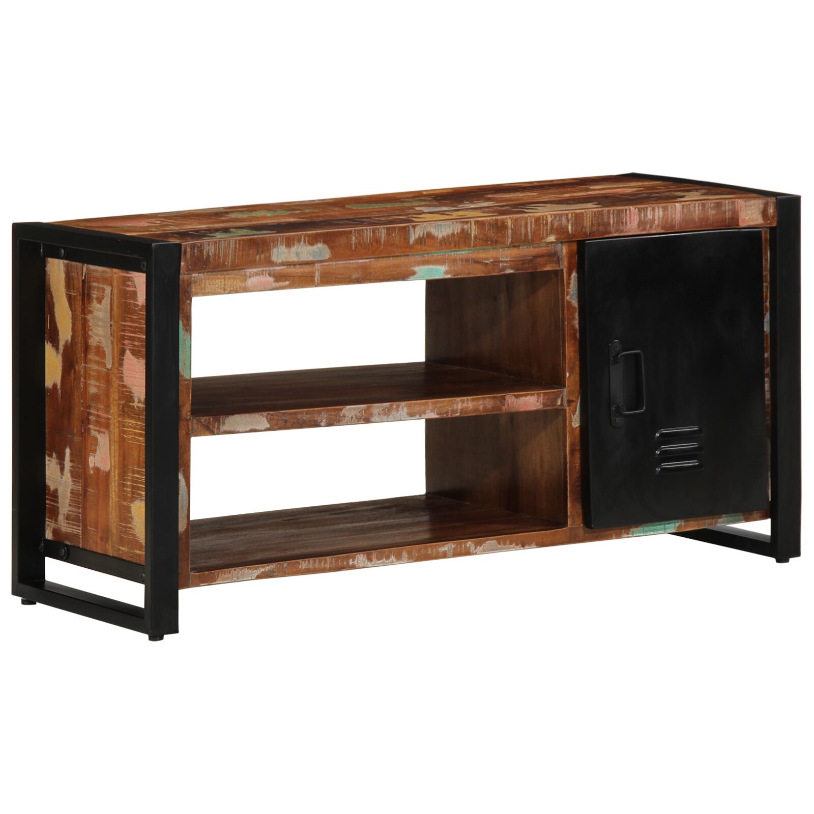 vidaXL Klupa za cipele Višebojno 100x40x50 cm Masivno drvo obnovljeno