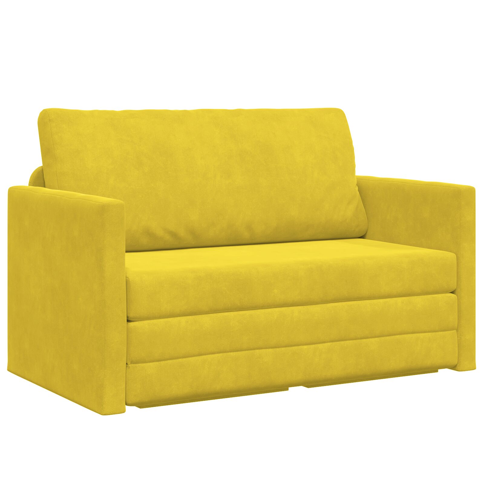 vidaXL Kauč na podu na razvlačenje 2-u-1 Žuti 124x204x61 cm Baršun
