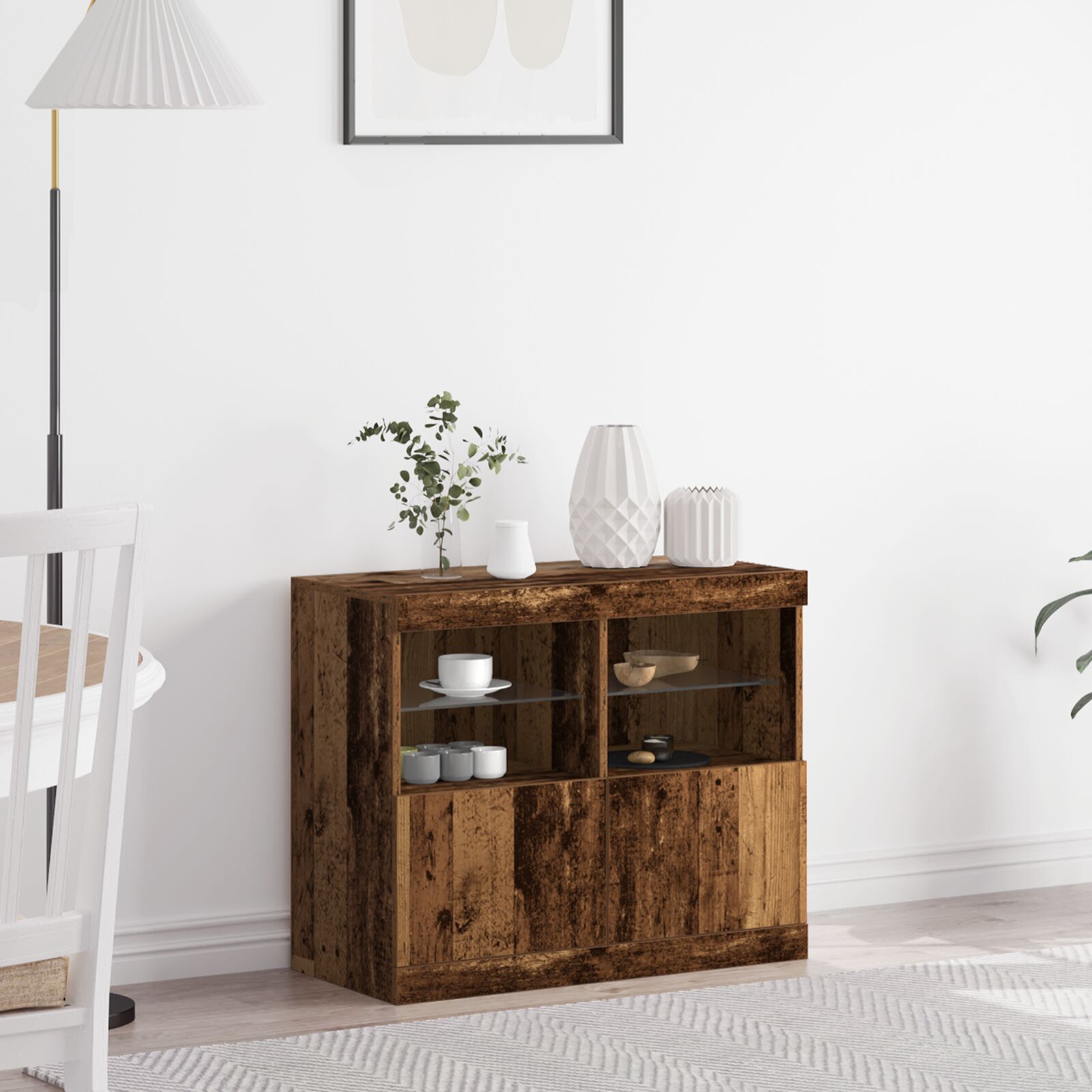 vidaXL Sideboard Altholz Holz Mittel Buffet Sideboard Rechteckig