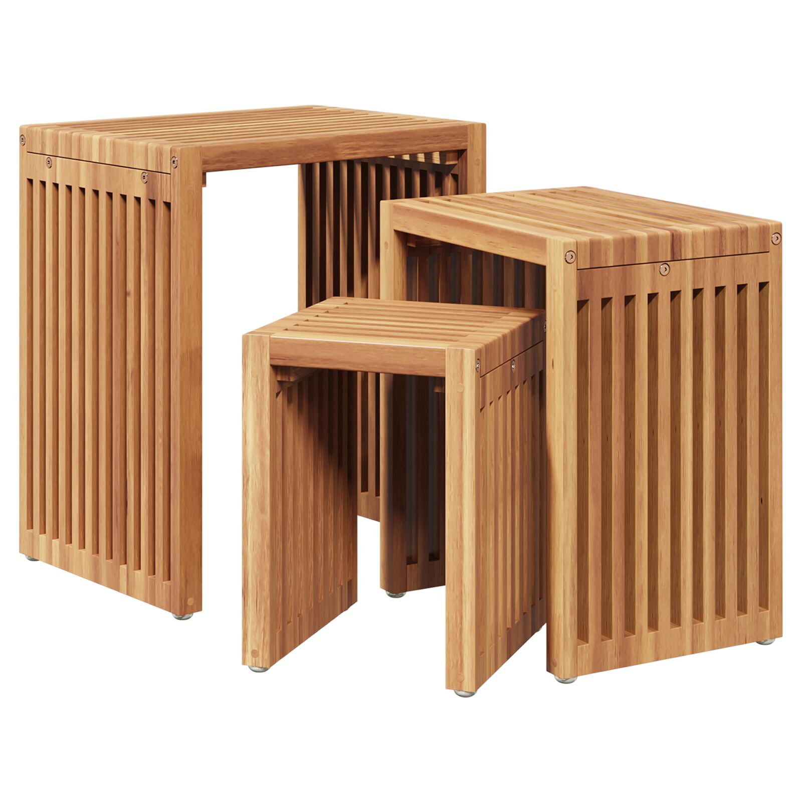Set od stolića 3 kom Solid Wood Tikovina
