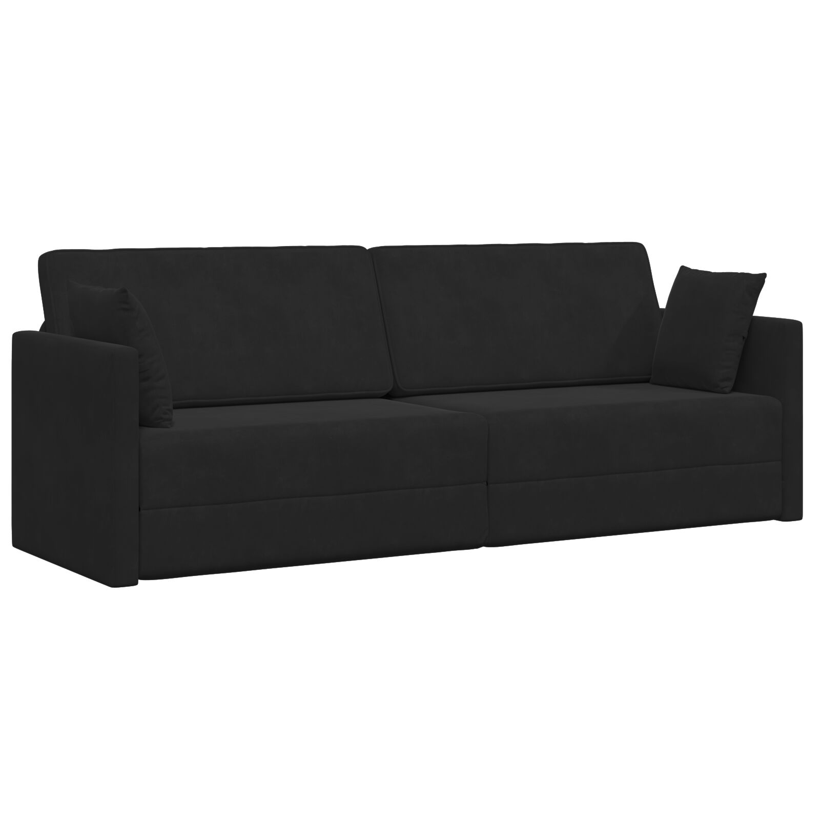 vidaXL Floor Sofa Krevet 2-u-1 Crni 213x144x60 cm Poliester