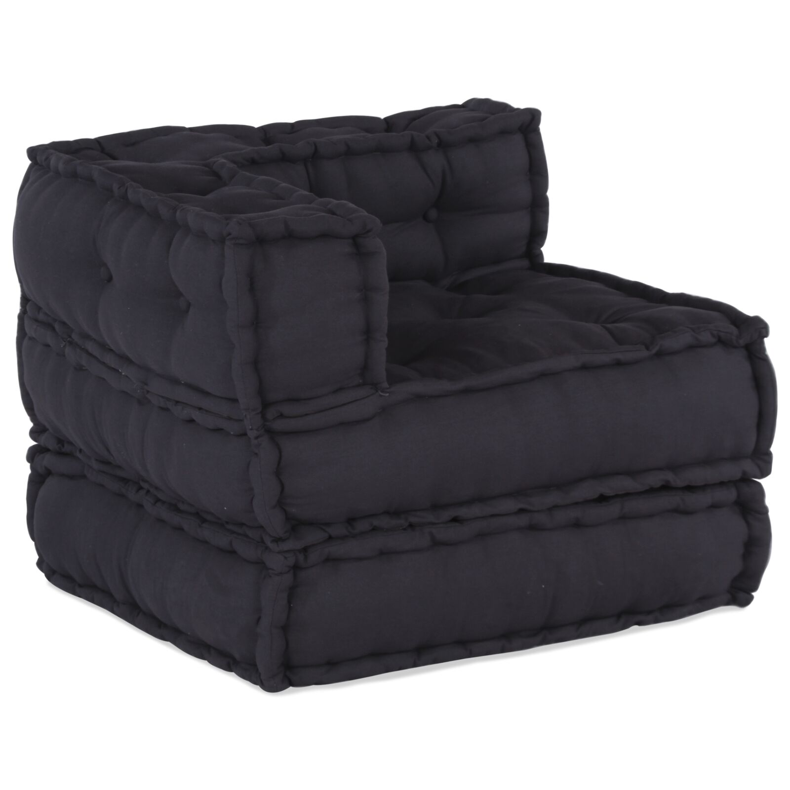 vidaXL Pouffe Set aus 2 Anthrazit 100% Baumwolle