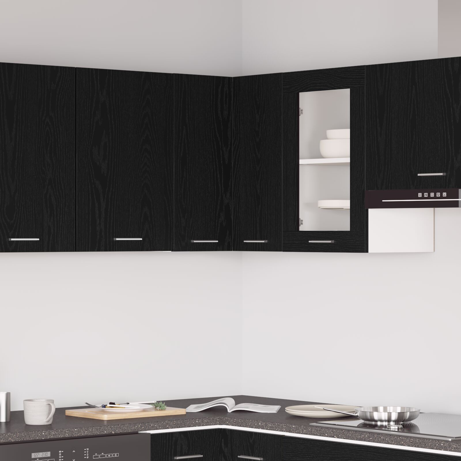 vidaXL Küchenschrank Schwarz Eichen-Optik Holzwerkstoff 57 x 57 x 60 cm